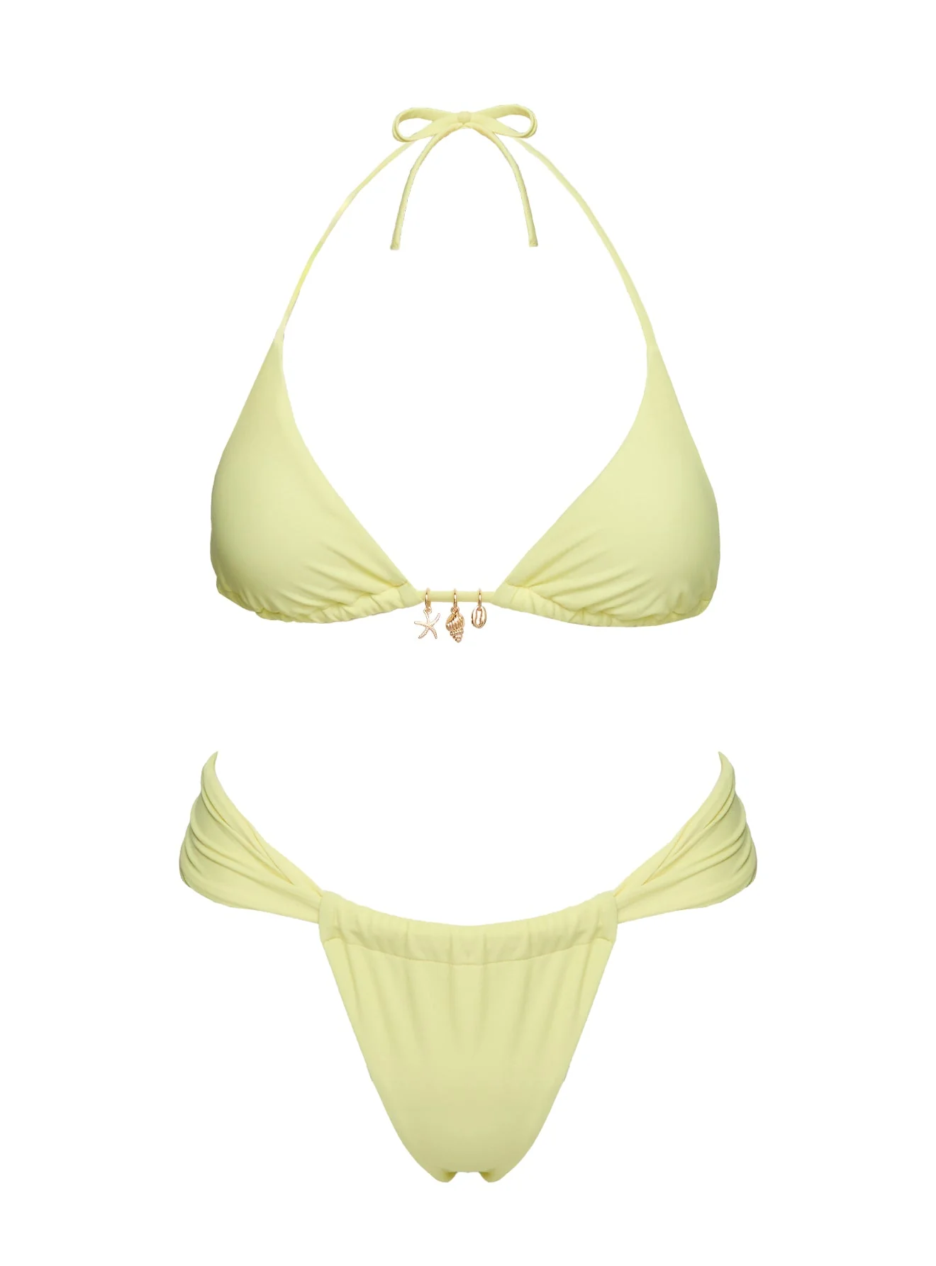 A Good Time Triangle Bikini Bottoms Yellow