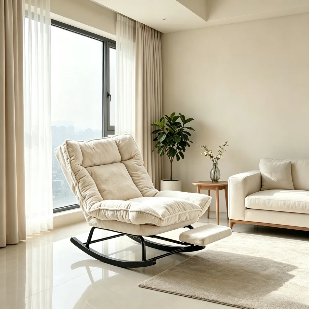 Tired of Uncomfortable Chairs? This Ergonomic Velvet Rocking Lazy Chair Solves All Relaxation Pain Points