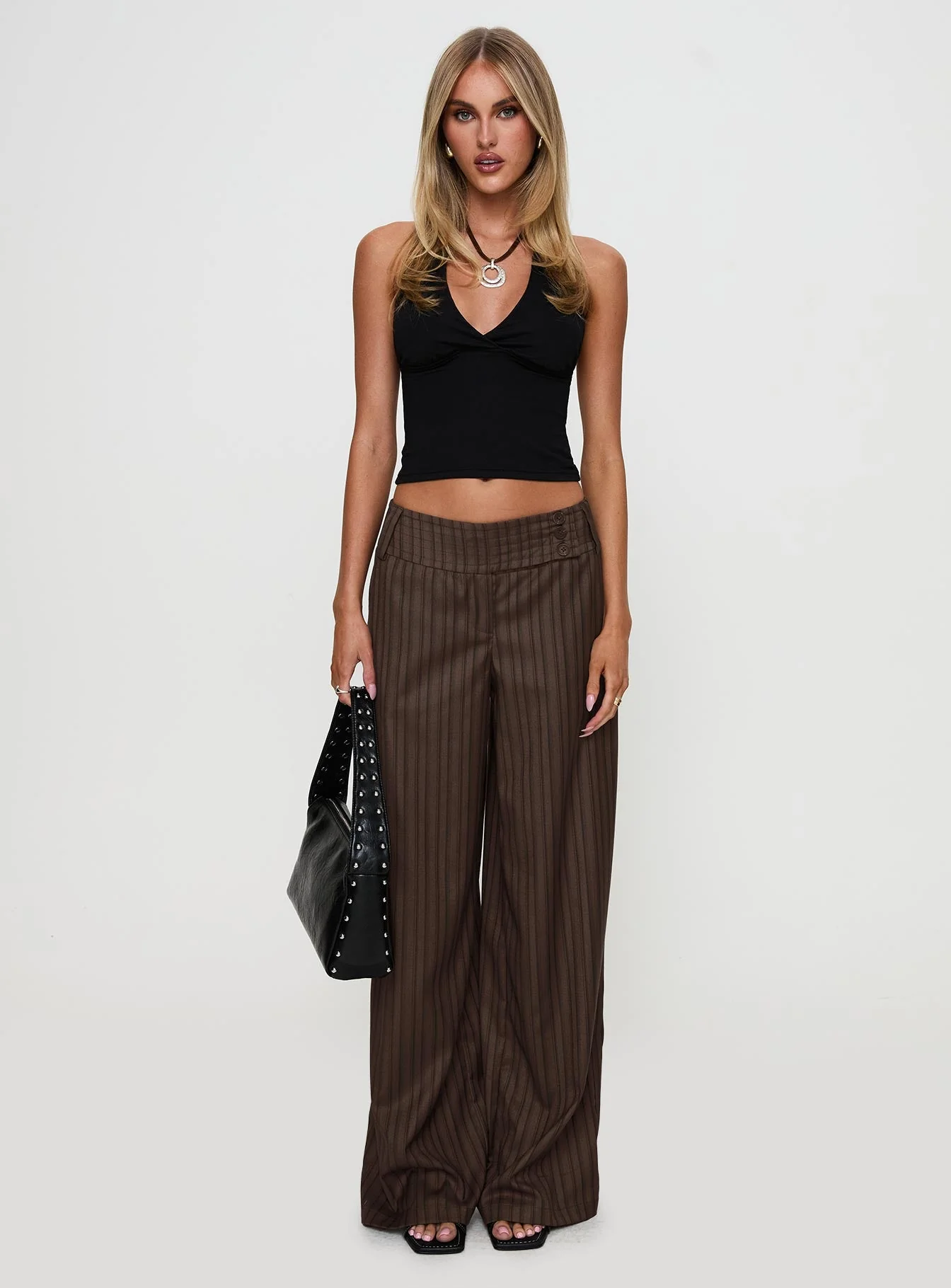 Cedars Low Rise Pant Brown Stripe