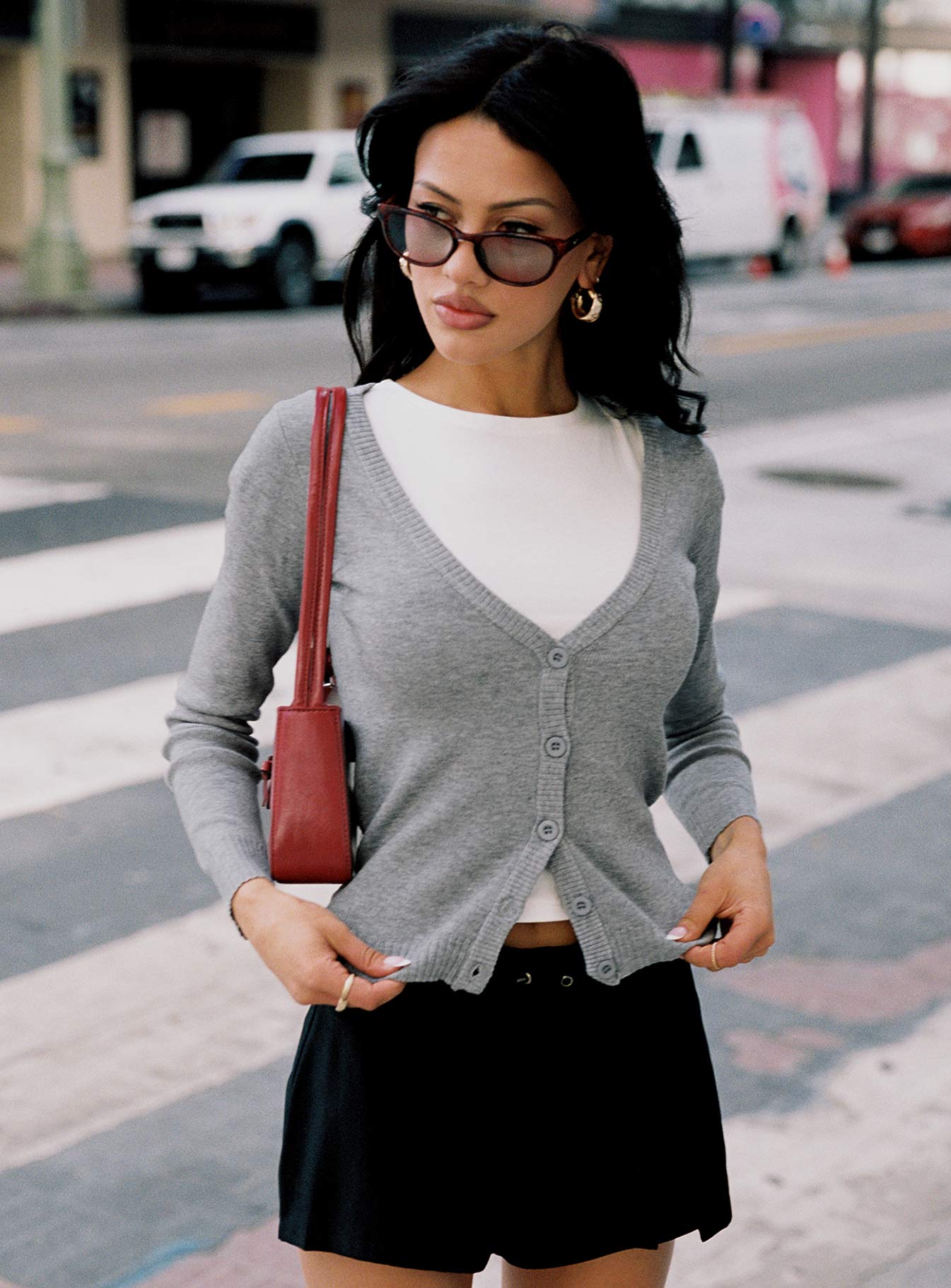 York Cardigan Grey Marle