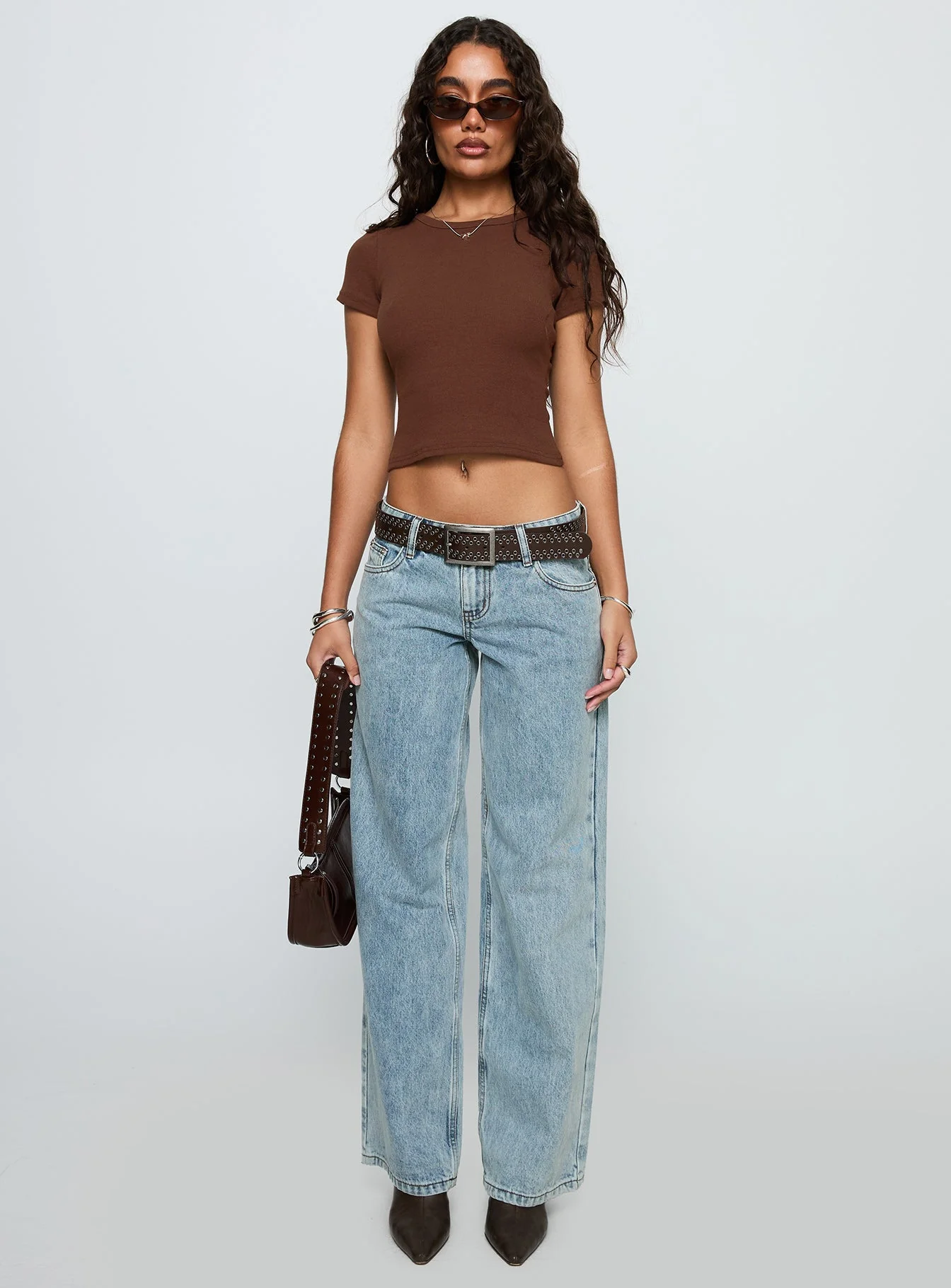 Baseline Scoop Rib Tee Chocolate