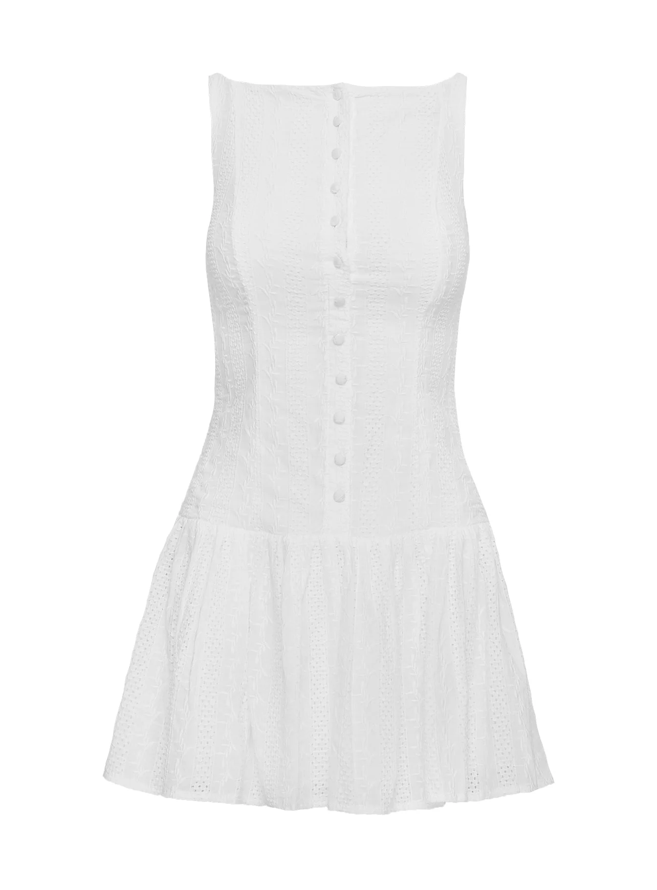 Sweeter Places Embroidered Mini Dress White Petite