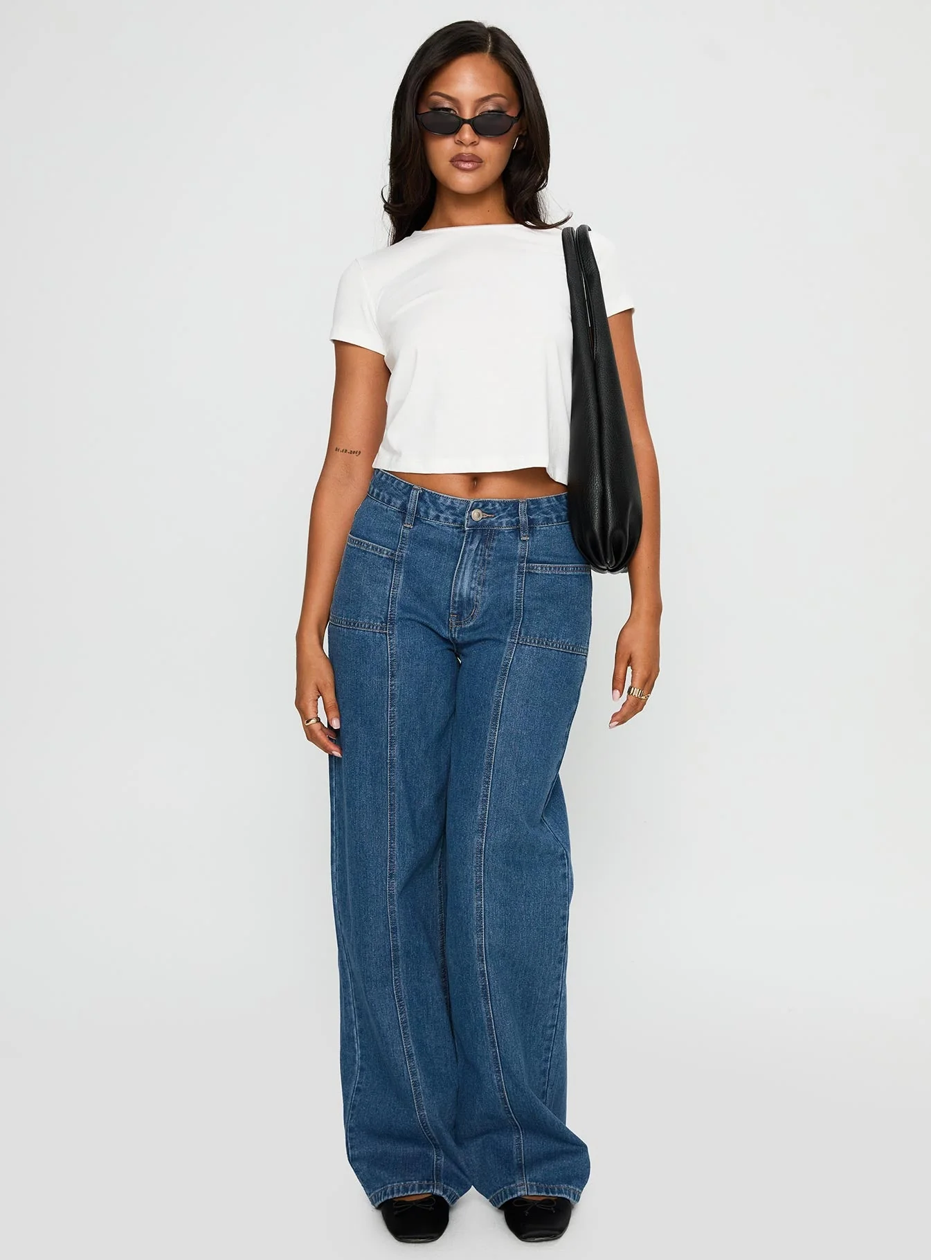 Taji Wide Leg Jeans Dark Blue