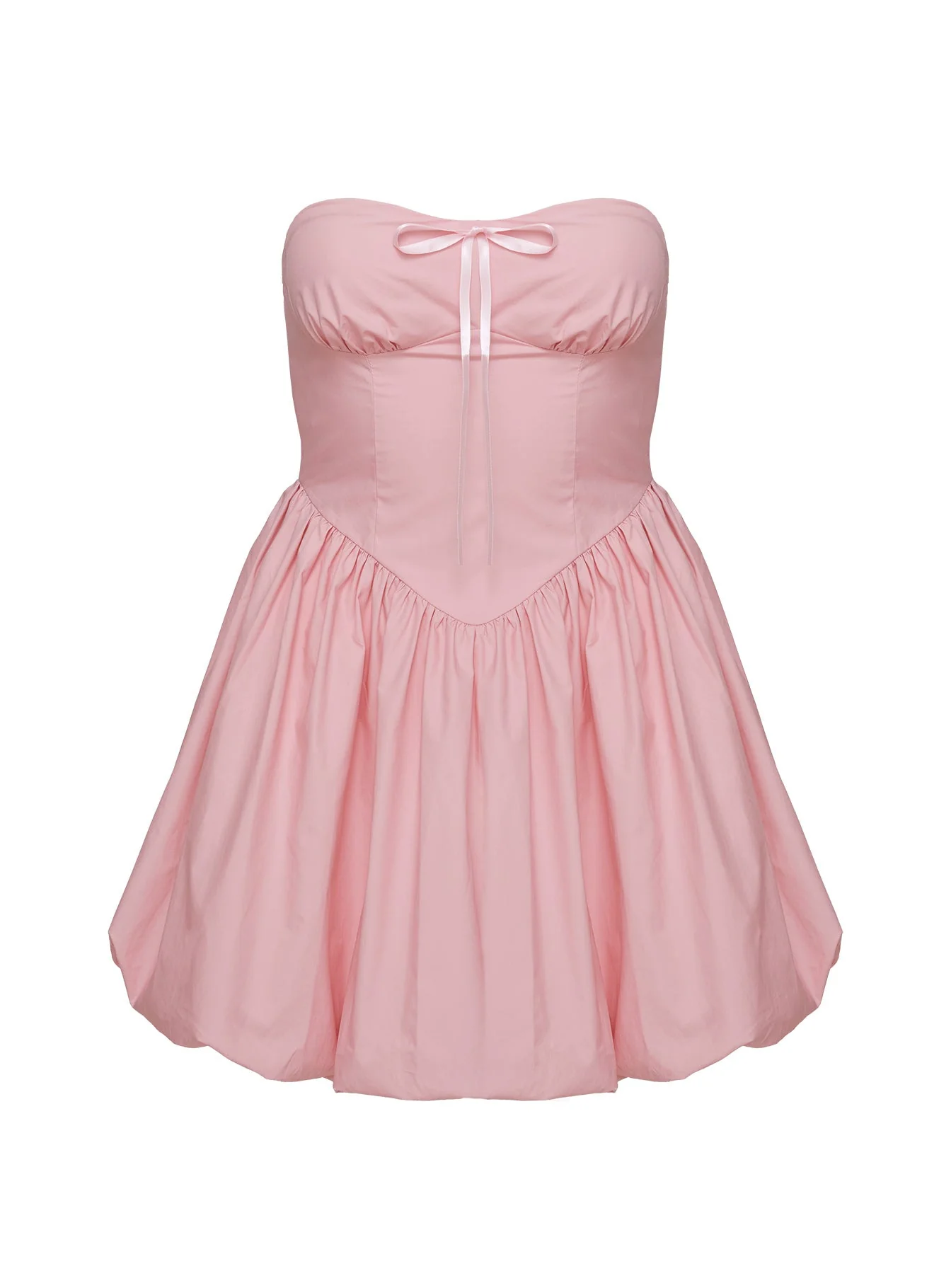 Melaina Bubble Hem Mini Dress Pink