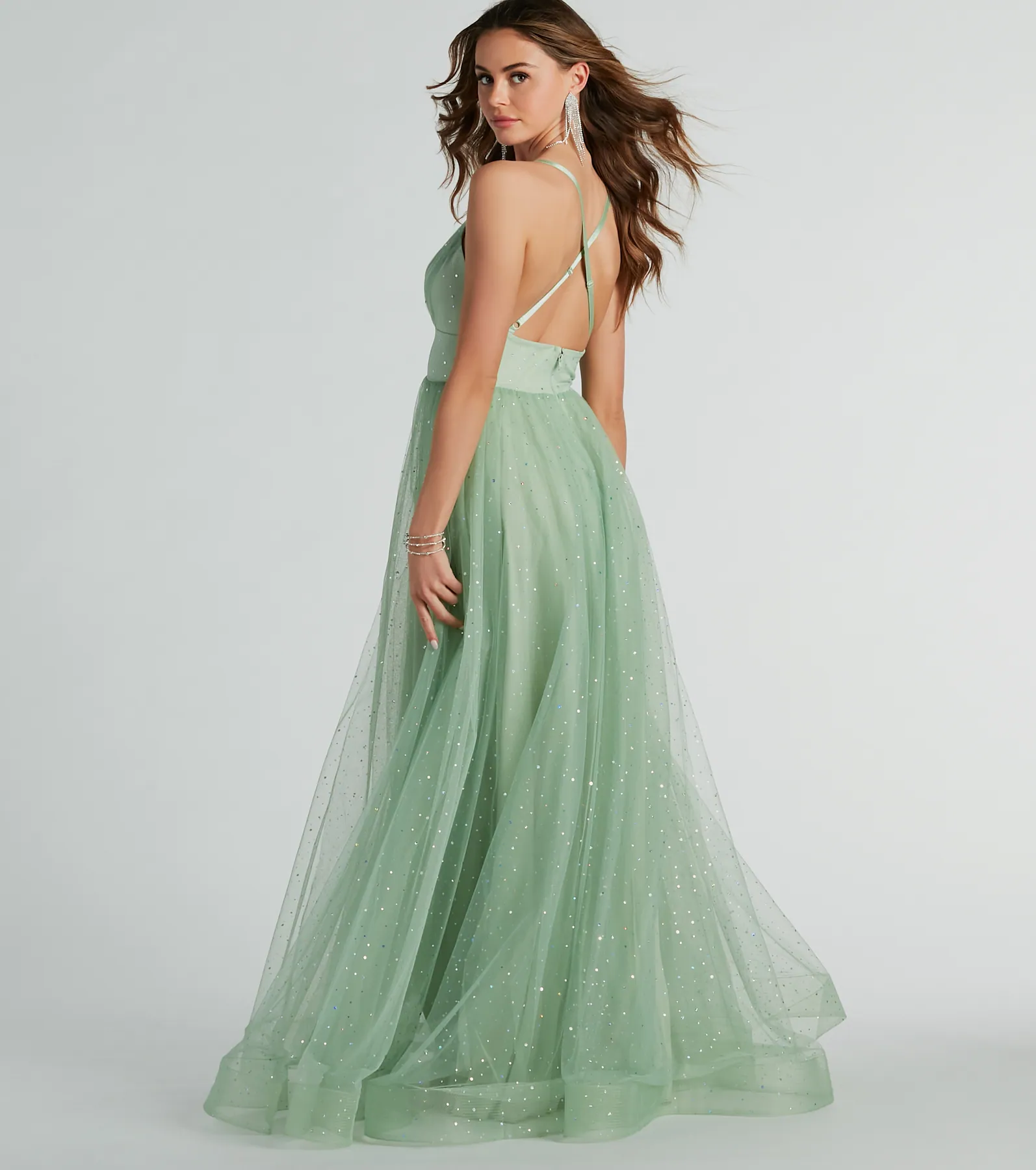Vanessa V-Neck Tulle Gown
