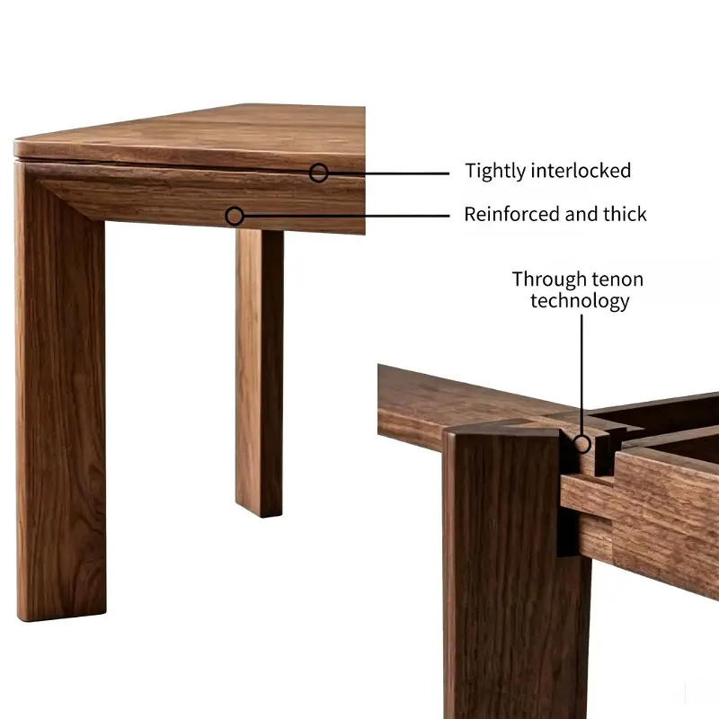 Rectangular walnut dining table（62.99-78.74