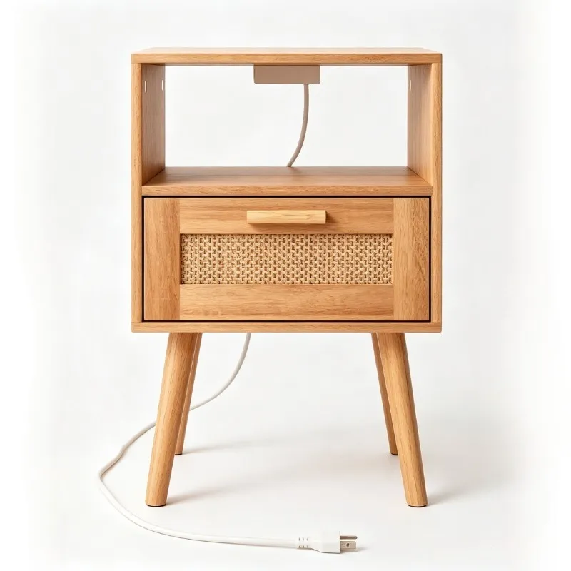 Bedside table with a power outlet(15.7