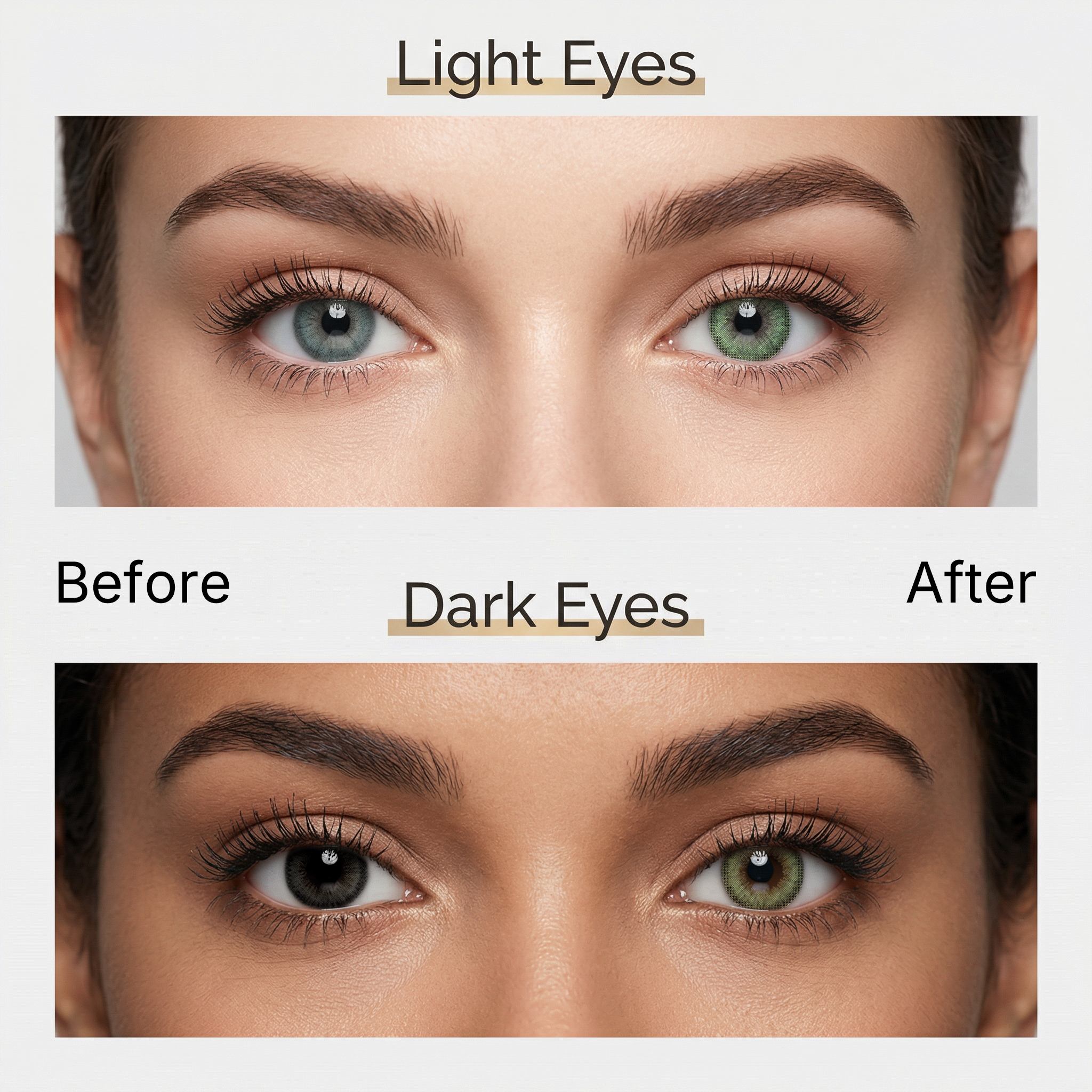 BONVIRO Lime Hazel Colored Contacts – Bright Green Lenses for Dark Eyes | 6 Months Wear