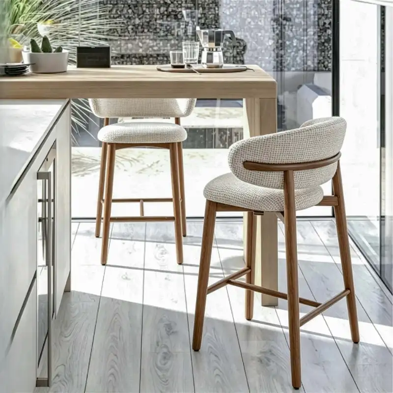 Solid Wood Linen Bar Chair
