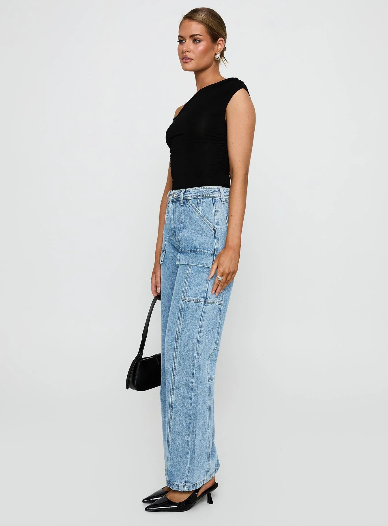 Chad Cargo Jeans Mid Wash Denim