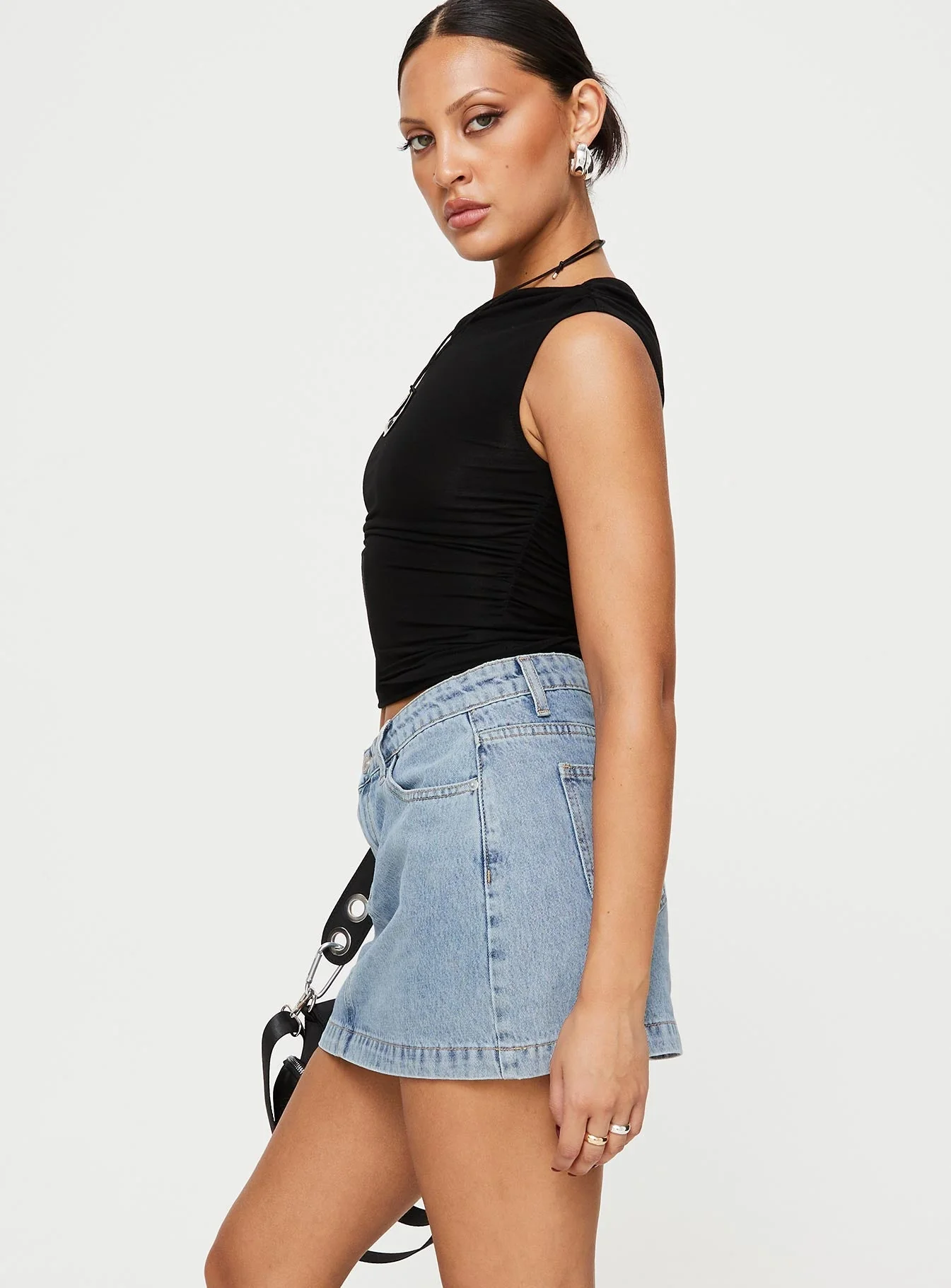 Nickei Denim Mini Skirt Light Wash
