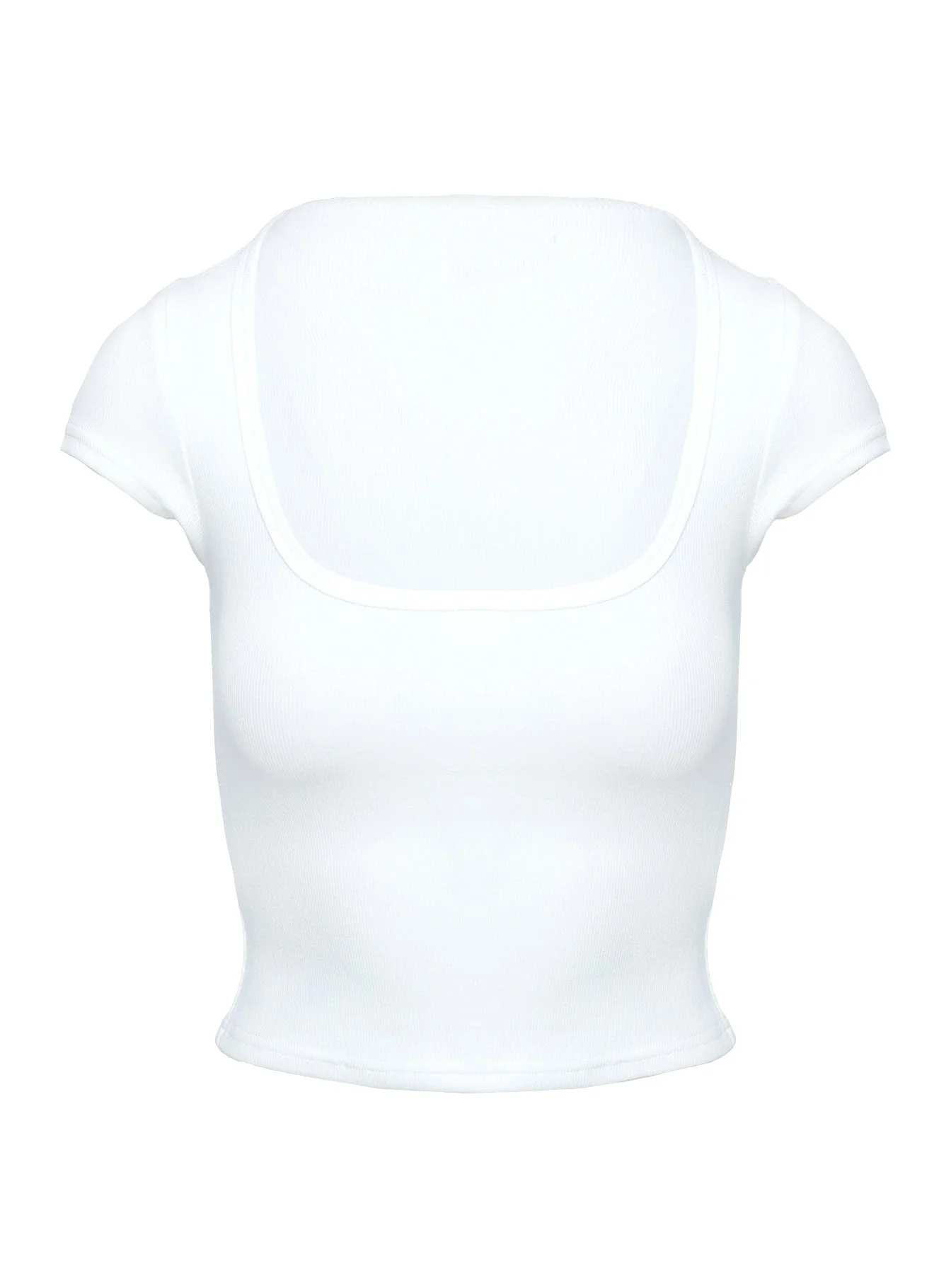 Baseline Square Neck Rib Top White