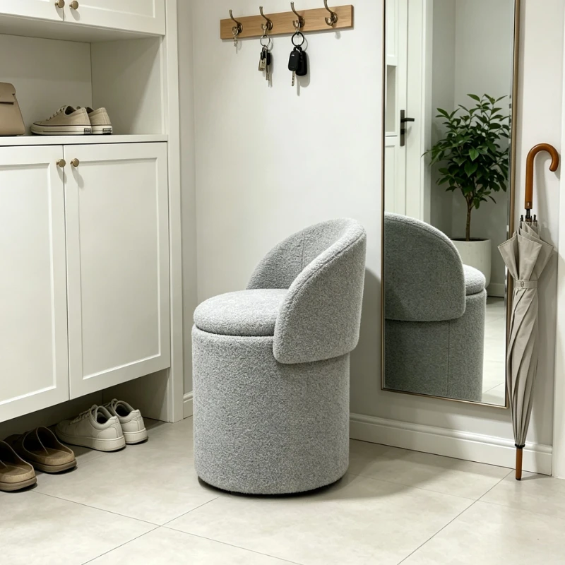 Plush Storage Ottoman