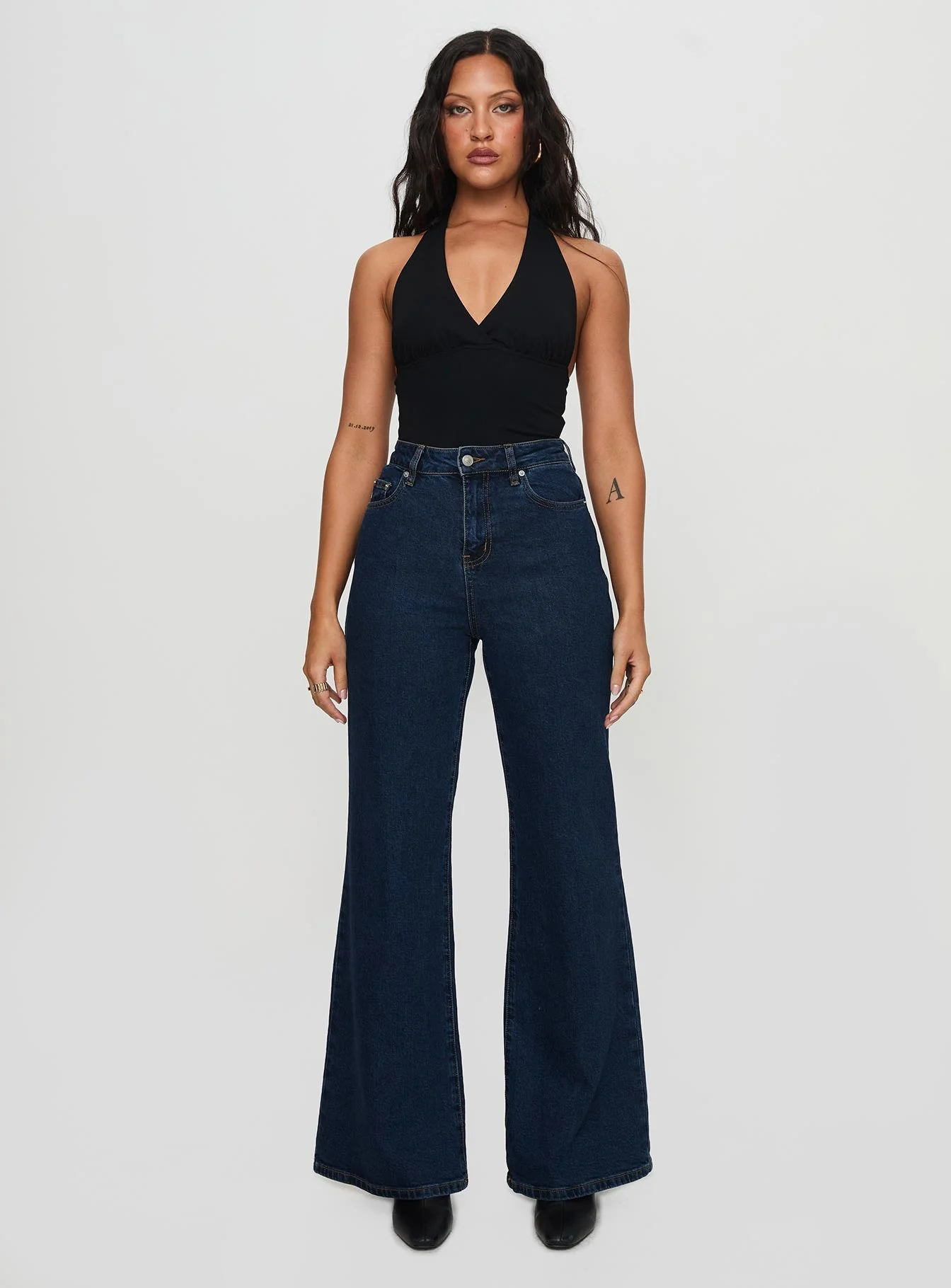 Thearlie High Flare Jean Dark Wash