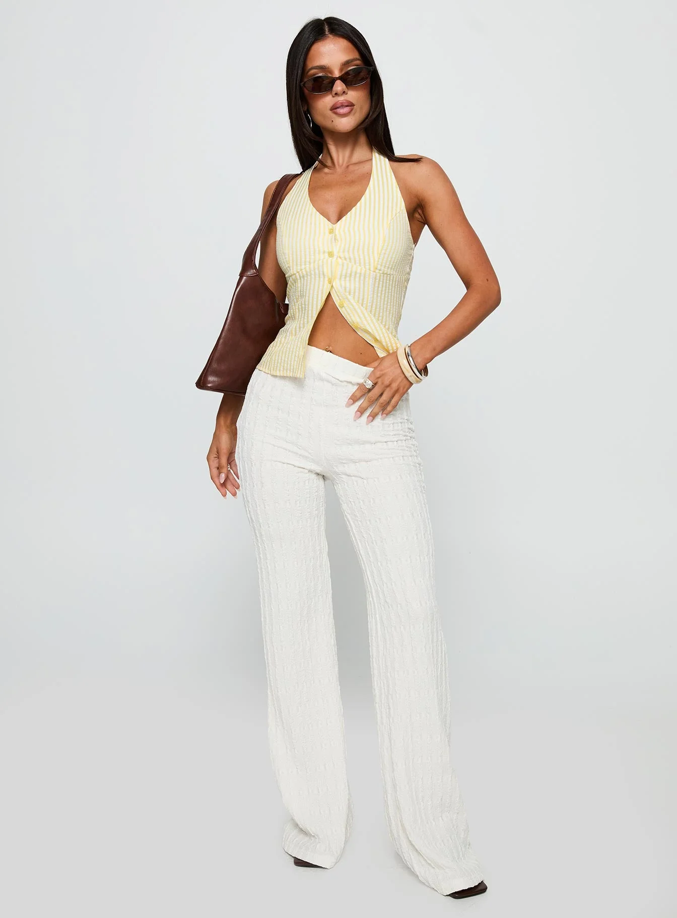 Leisure State Knit Pant White