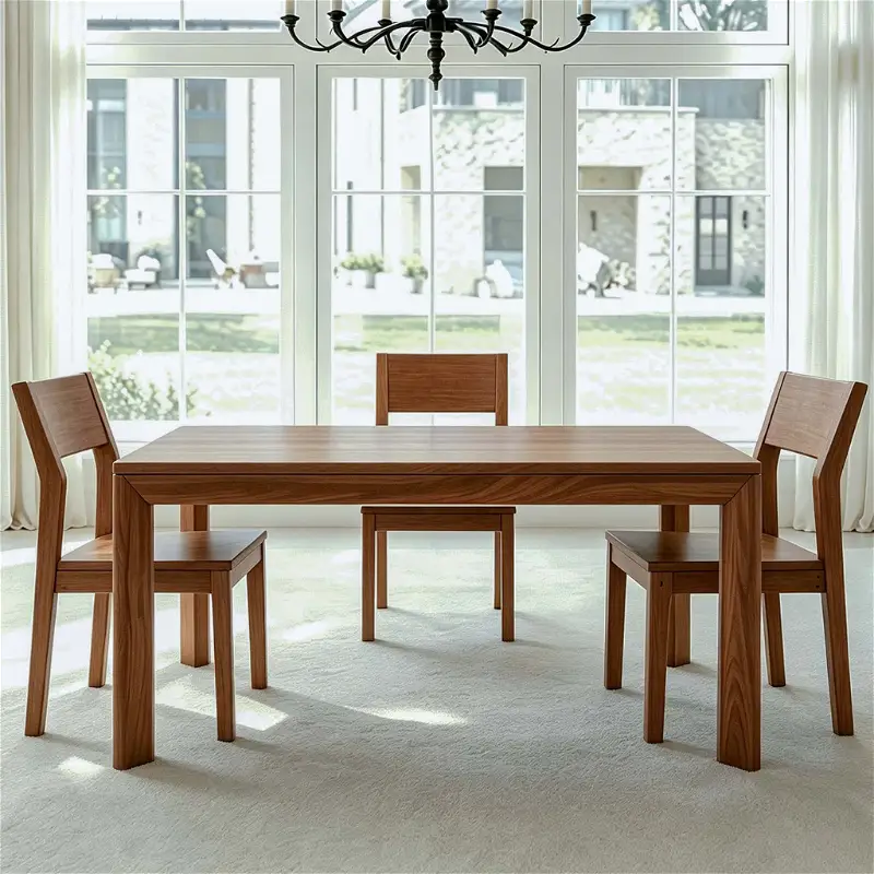 Rectangular walnut dining table（62.99-78.74
