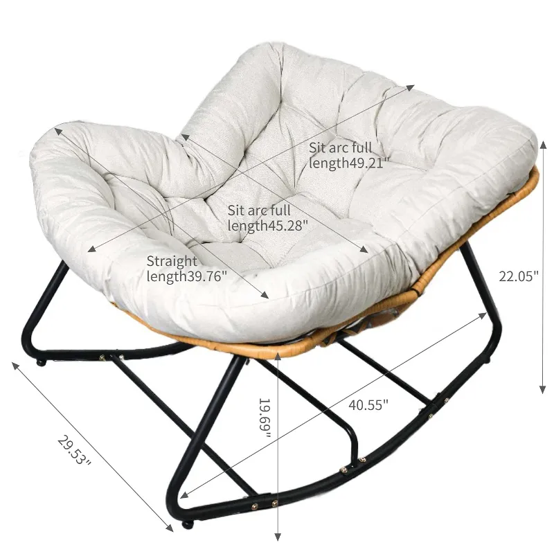 Wicker rocking chair, linen(39.76