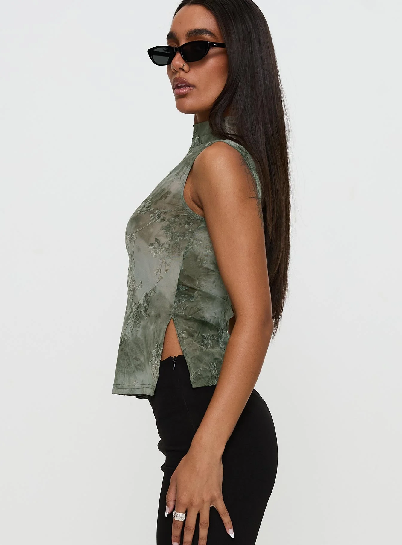 Nights All Alone High Neck Top Multi