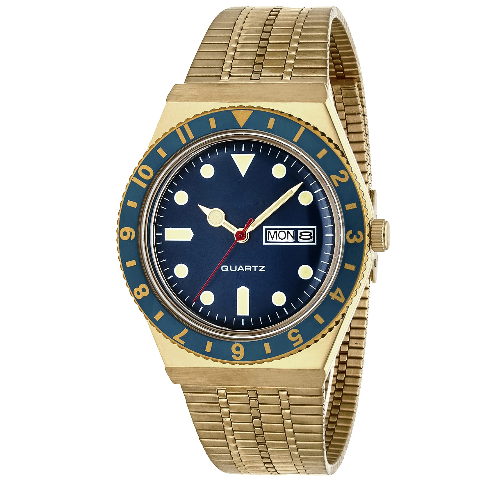Vintage Gold Blue Diver Quartz Watch