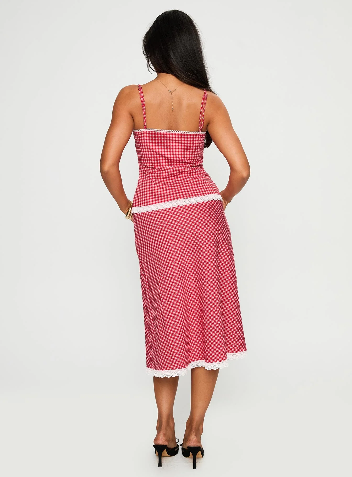 Love In London Set Red Check