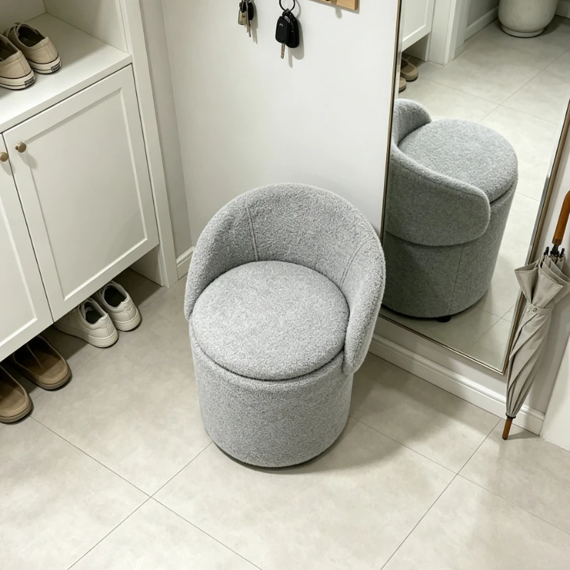Plush Storage Ottoman