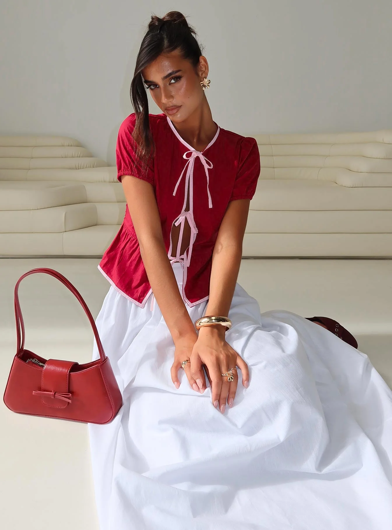 Valerio Maxi Skirt White