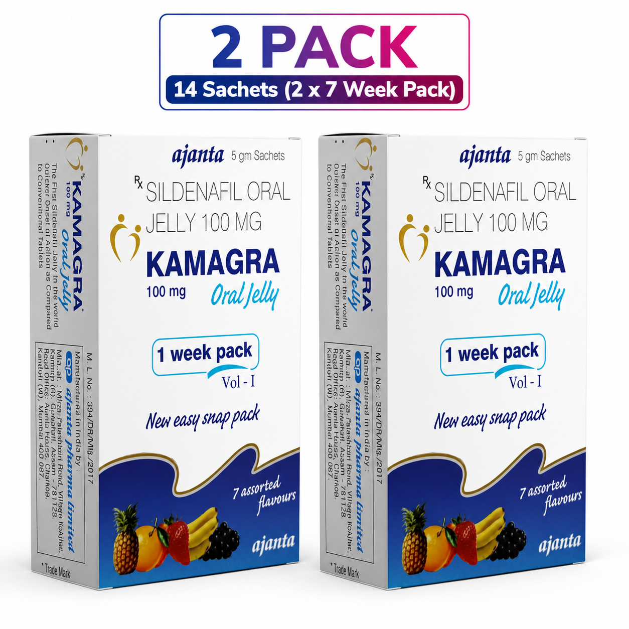 Kamagra Oral Jelly US 100mg – 14 Sachets (2 x 7 Pack)