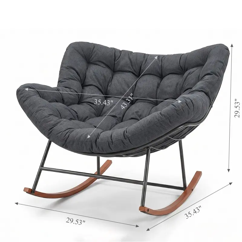 Solid Wood Footrest Rocking Chair（ 35.43