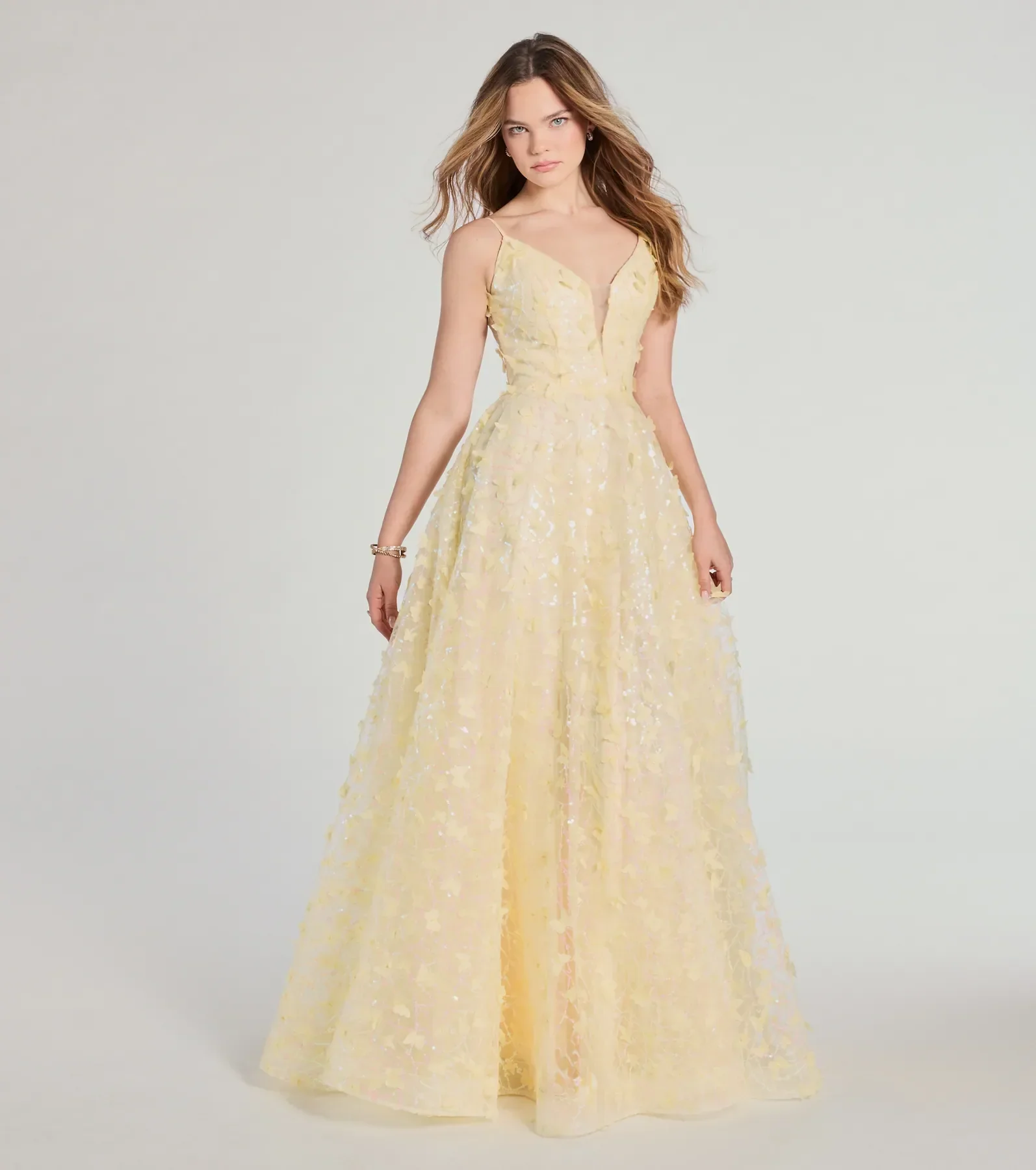 Kallie Butterfly Mesh A-Line Ball Gown