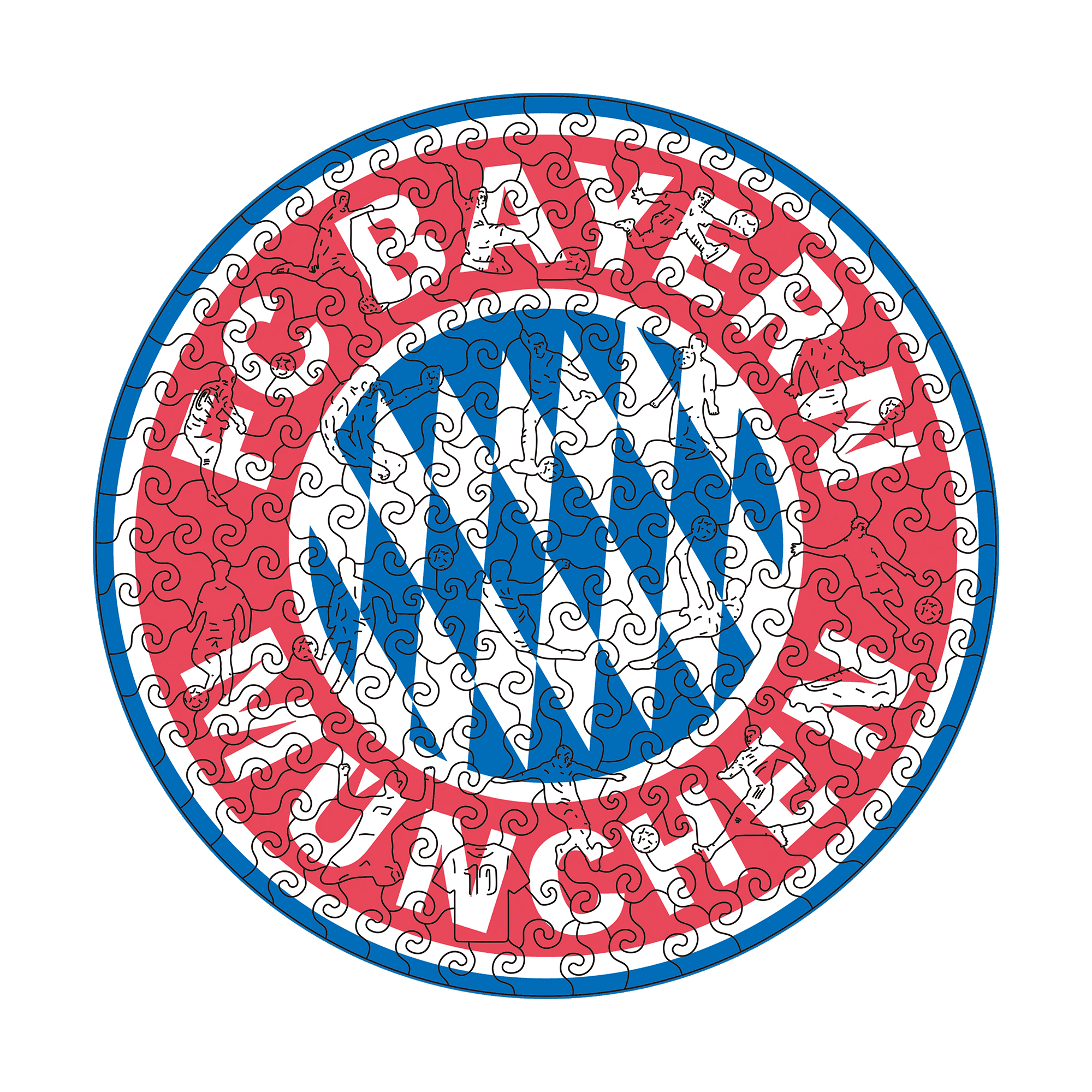Bayern Munich Logo Wooden Jigsaw Puzzle