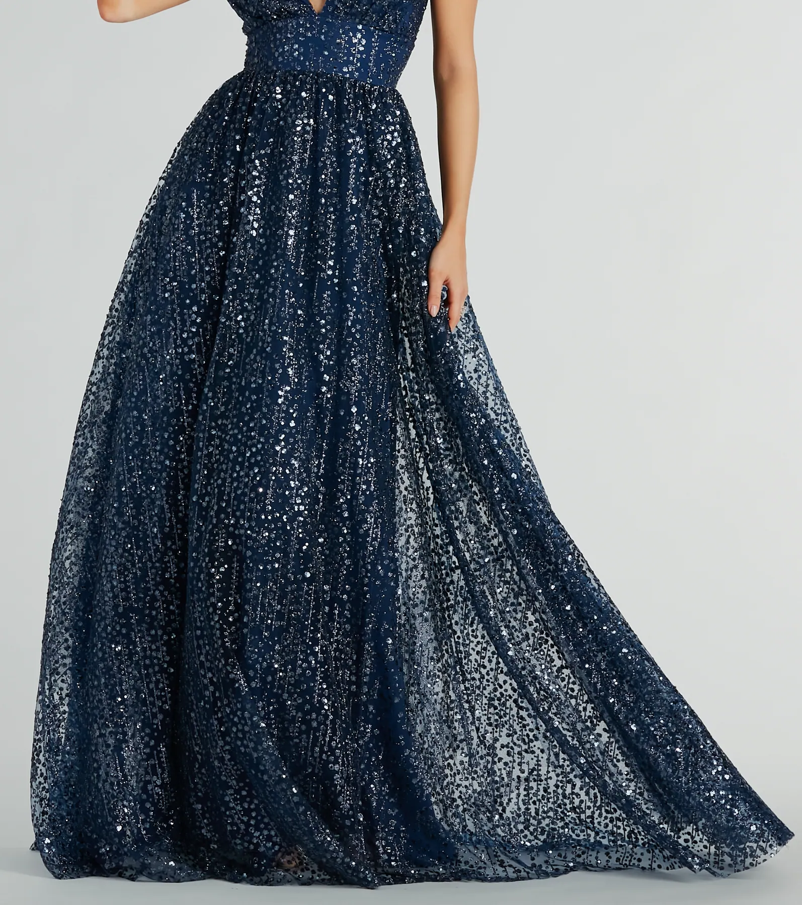 Stacy Glitter Sequin Tulle Ball Gown