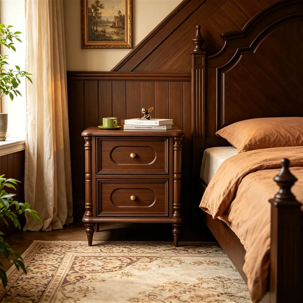 Why Vintage Brass and Embossed Solid Wood Nightstands Can Boost the Luxury Feel of Your Home？
