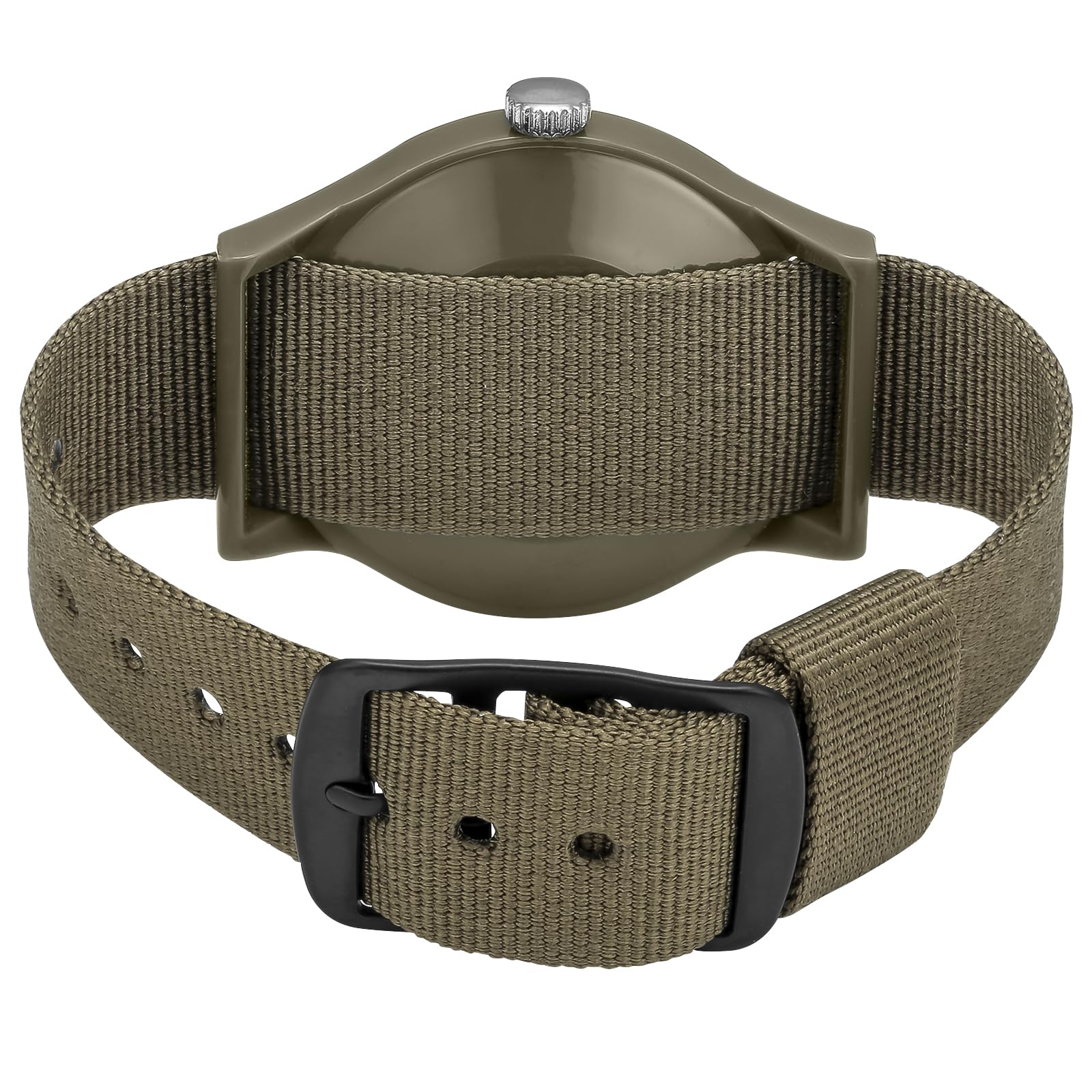 Vintage Olive Green Military Field Watch, 24-Hour Dial