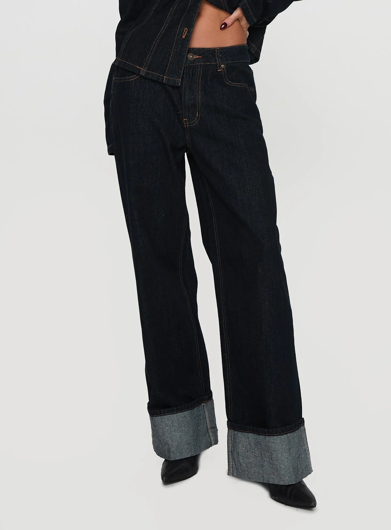 Top Model Cuffed Jean Dark Denim
