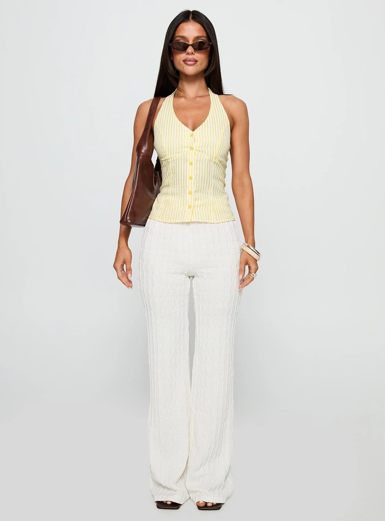 Leisure State Knit Pant White