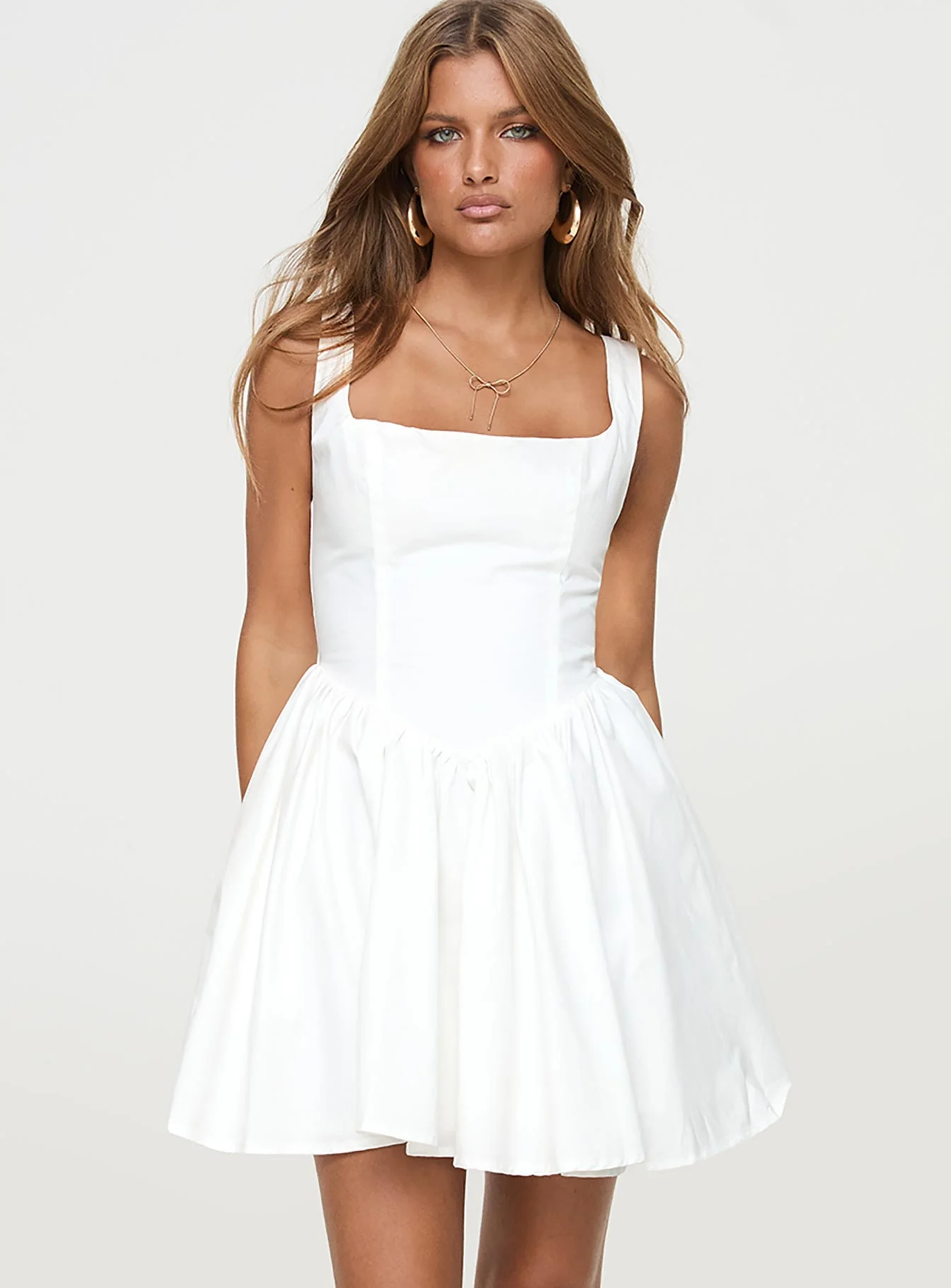 Straplie Mini Dress White