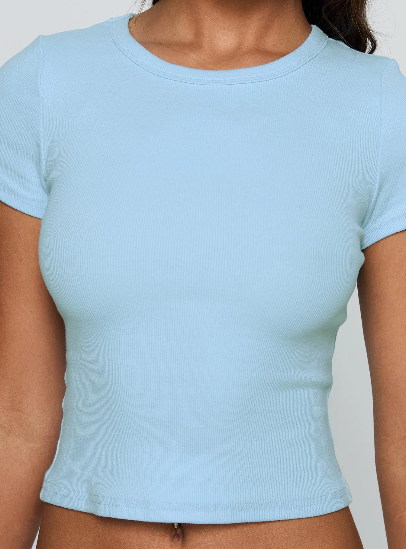 Baseline Scoop Rib Tee Light Blue