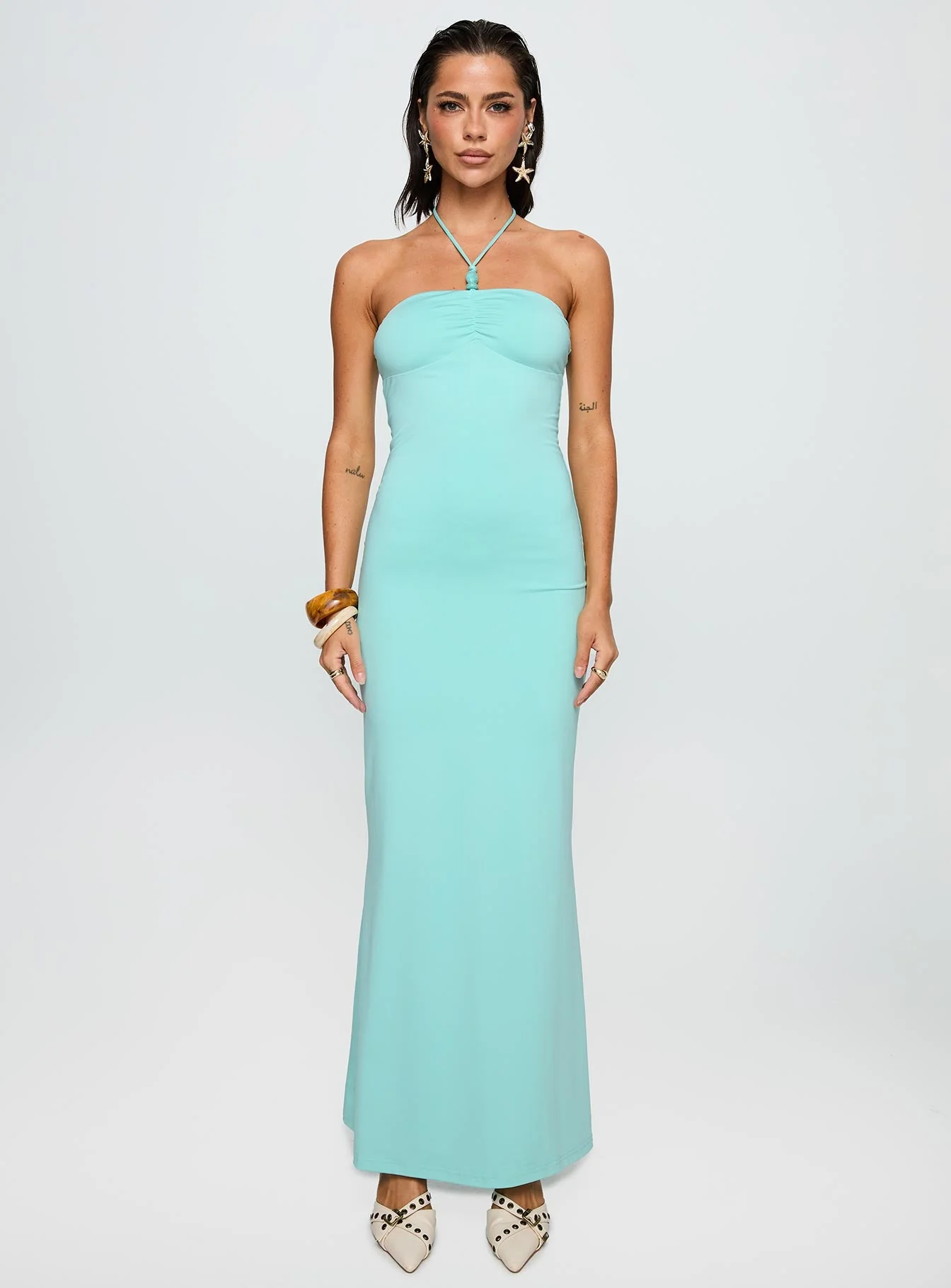A Vision Hardware Detail Maxi Dress Blue