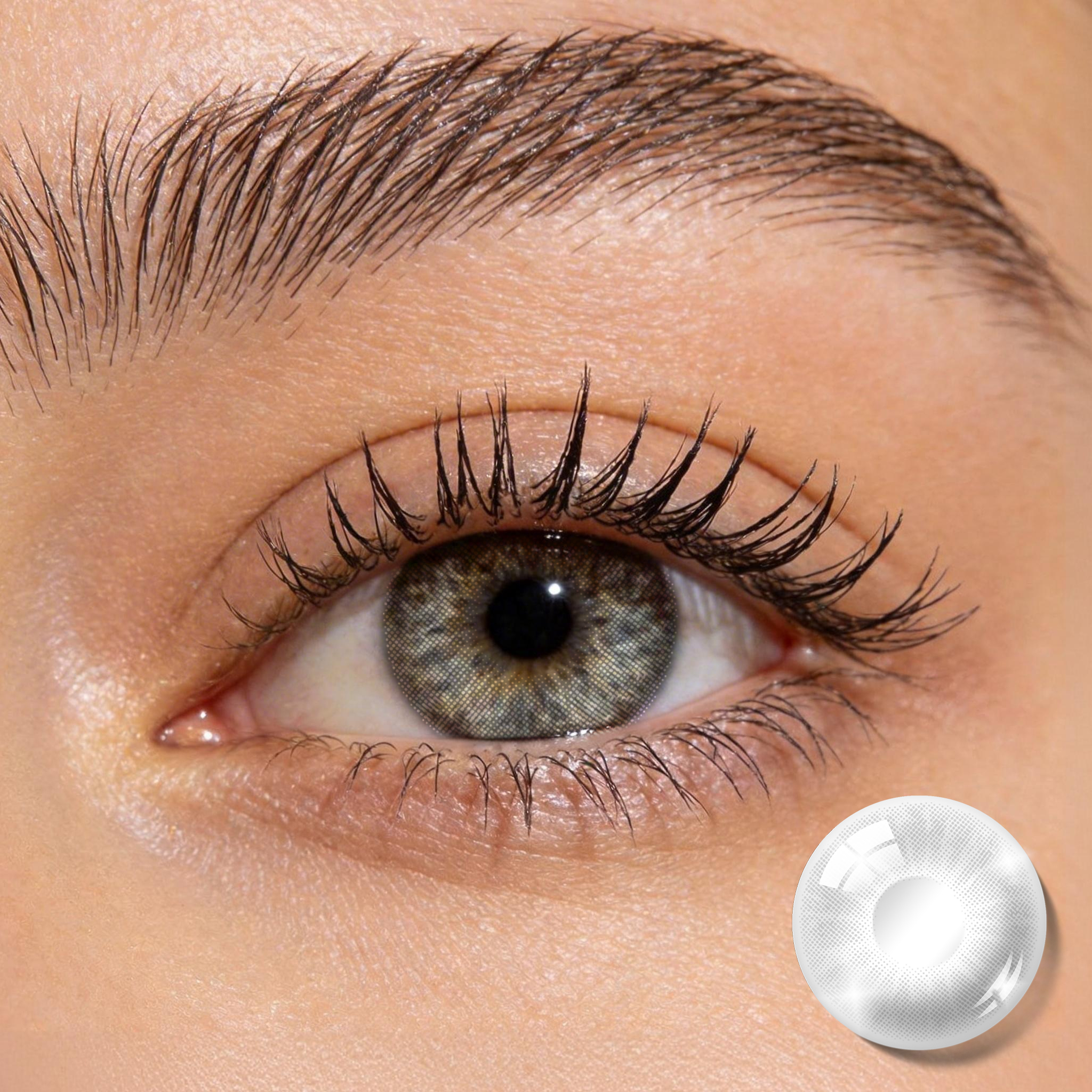 BONVIRO Aurora Grey Colored Contact Lenses – Natural Misty Grey Contacts for Dark Eyes | 6 Months Wear