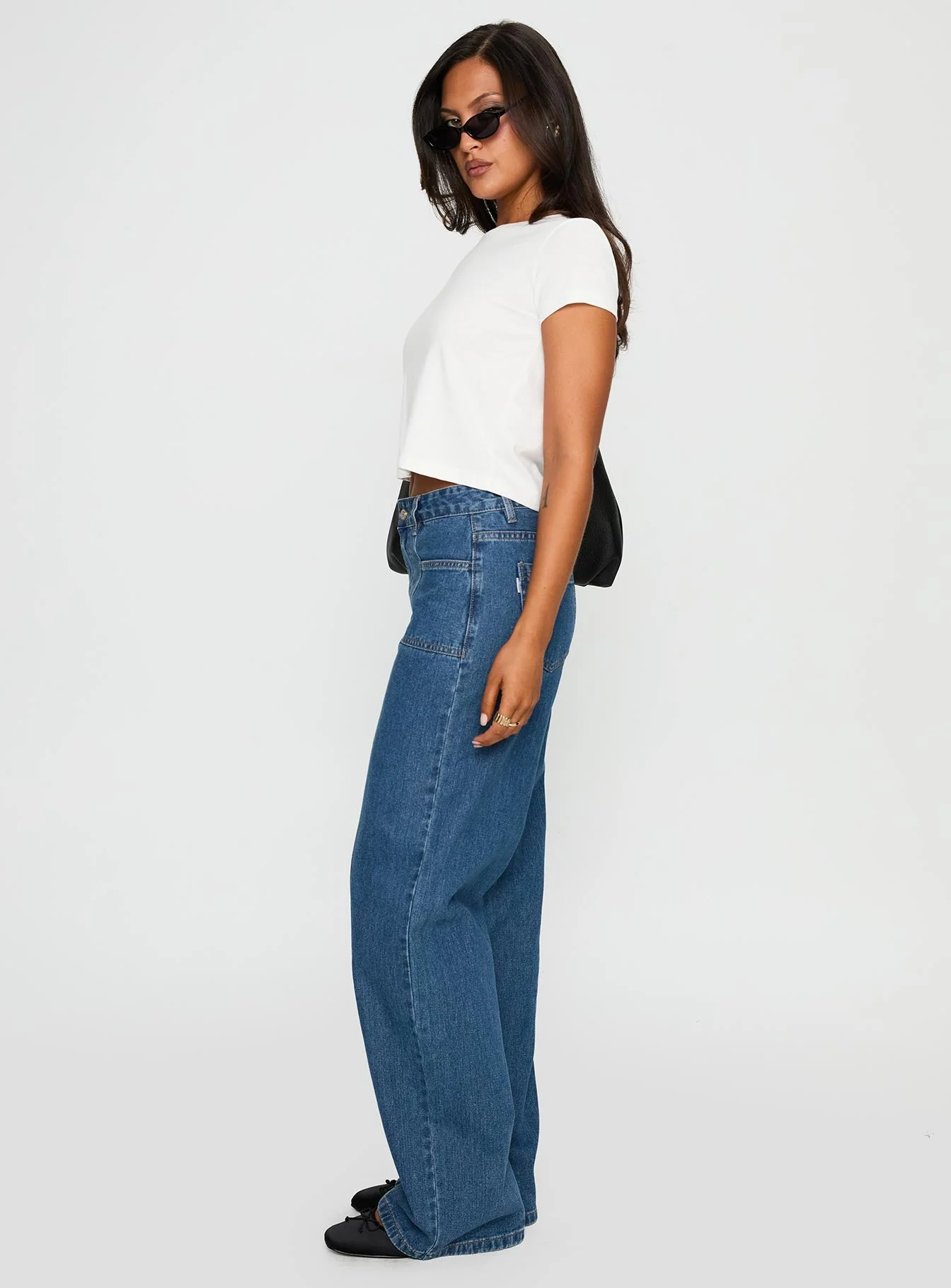 Taji Wide Leg Jeans Dark Blue