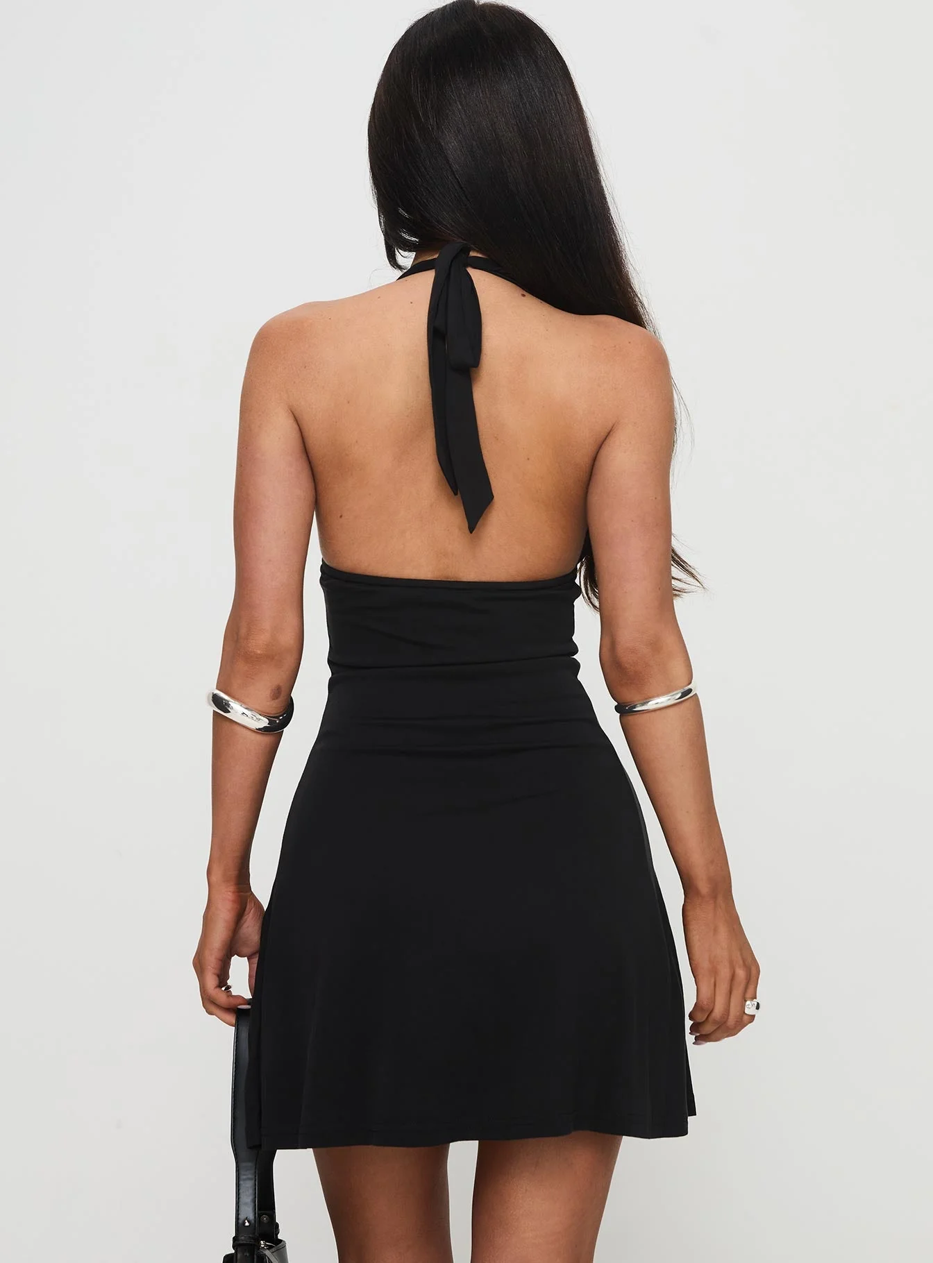 Tinisie Halter Mini Dress Black Tall