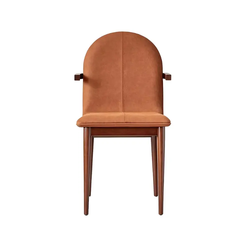 Solid wood leather dining chair
