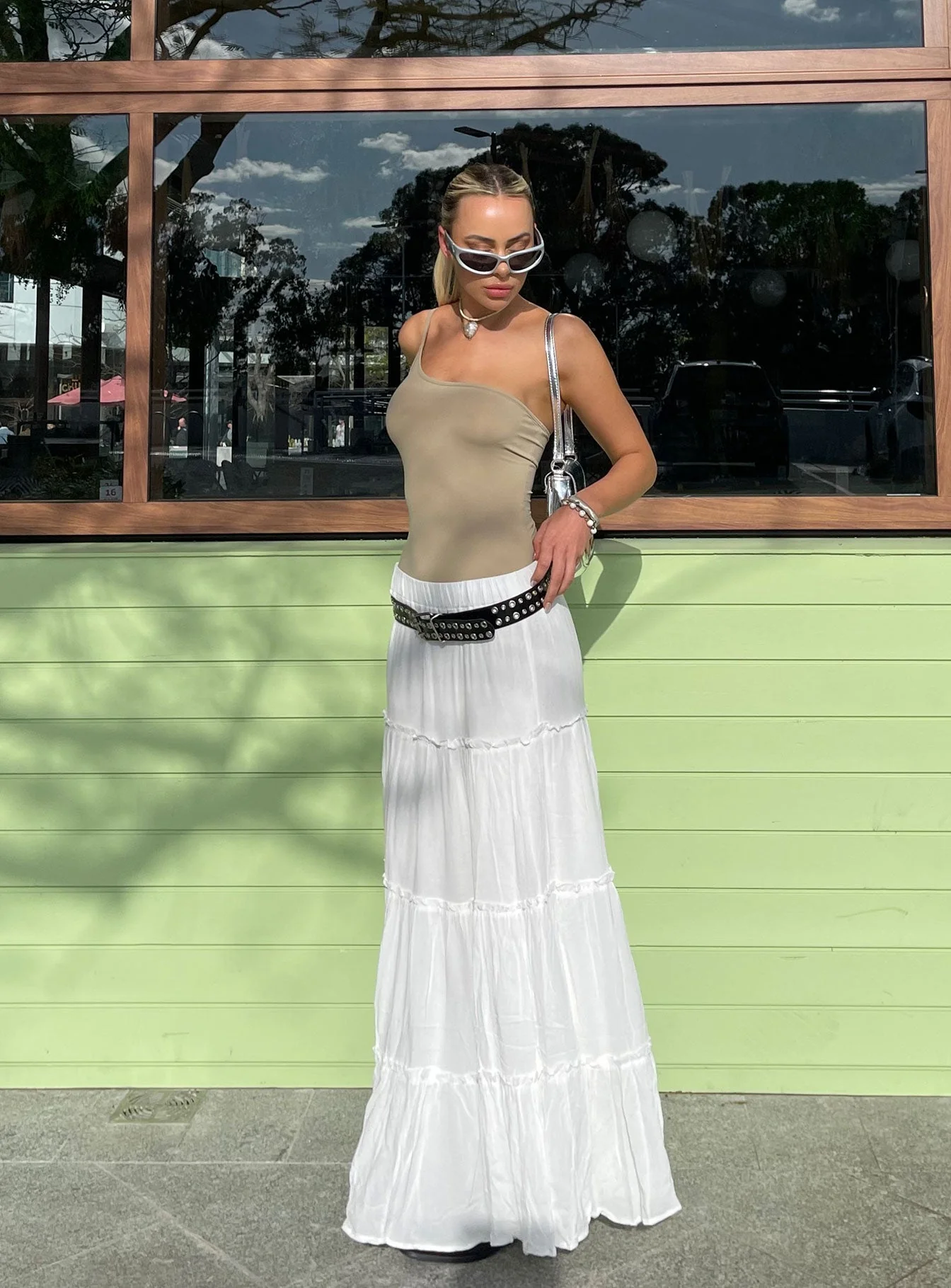 Miriah Maxi Skirt White Petite
