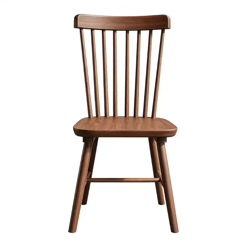 High-back solid wood dining chair