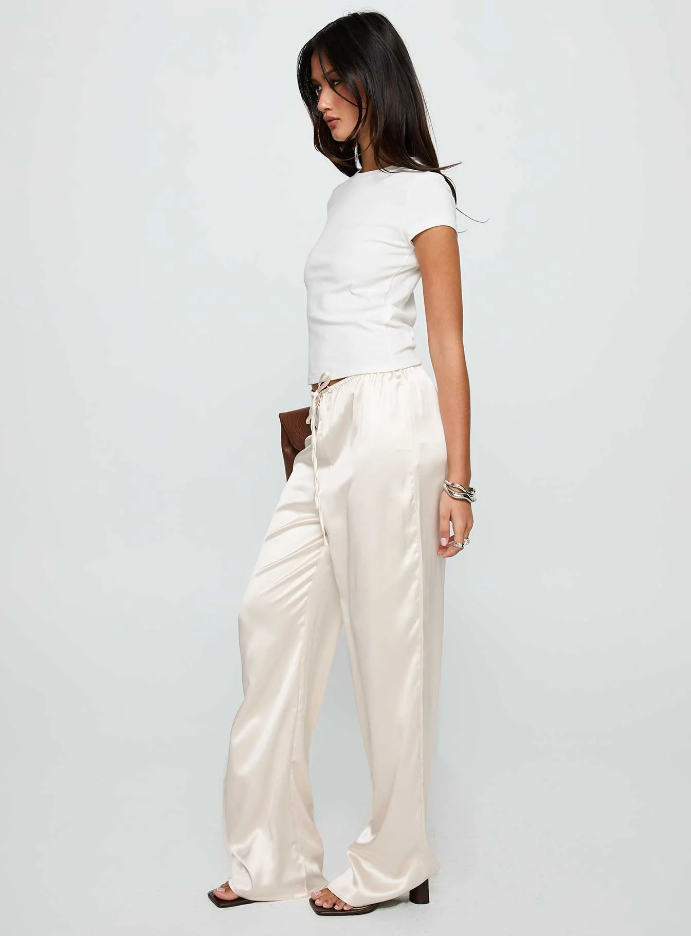 Soulstar Satin Pants Champagne