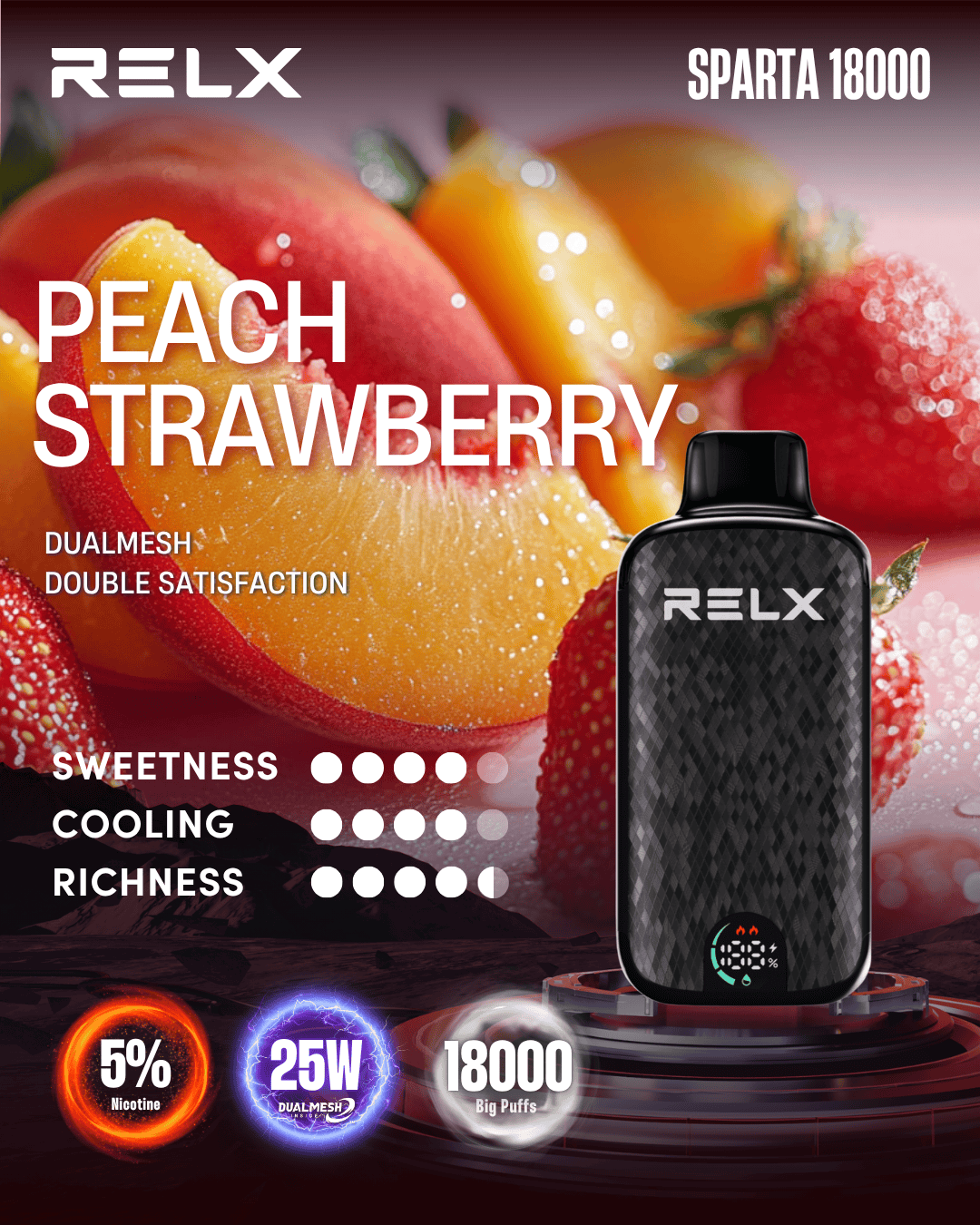 RELX SPARTA Peach Strawberry -ALIVAPEAUS