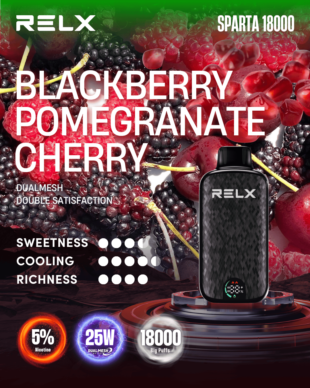 RELX SPARTA Blackberry Pomegranate -ALIVAPEAUS