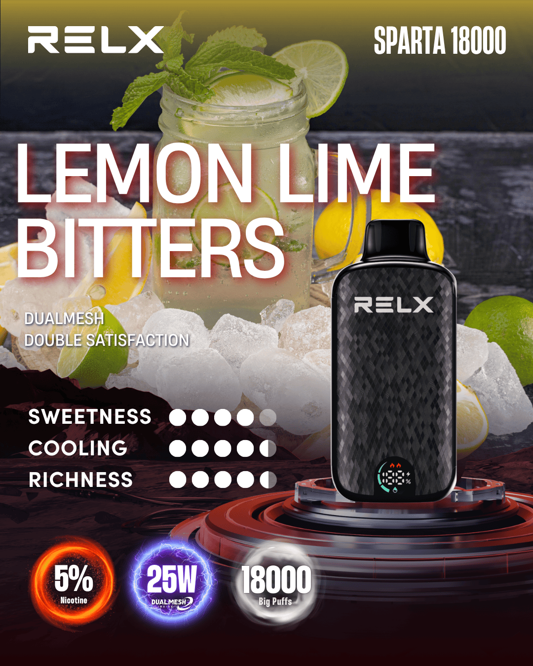 RELX SPARTA Lemon Lime Bitters -ALIVAPEAUS