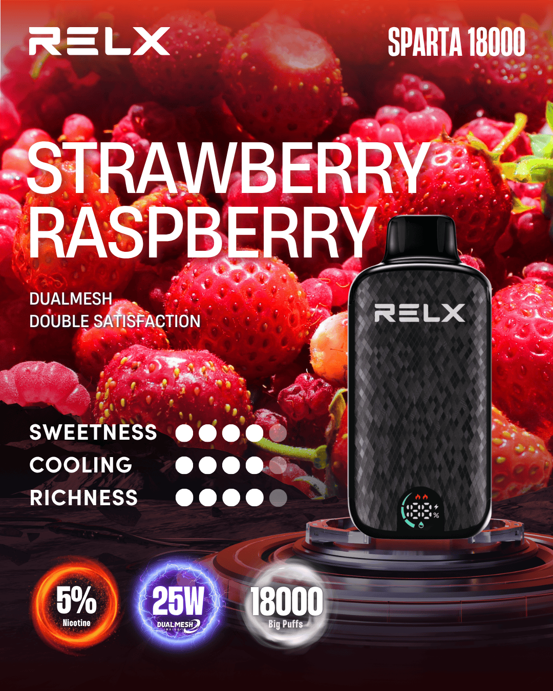 RELX SPARTA Strawberry Raspberry -ALIVAPEAUS